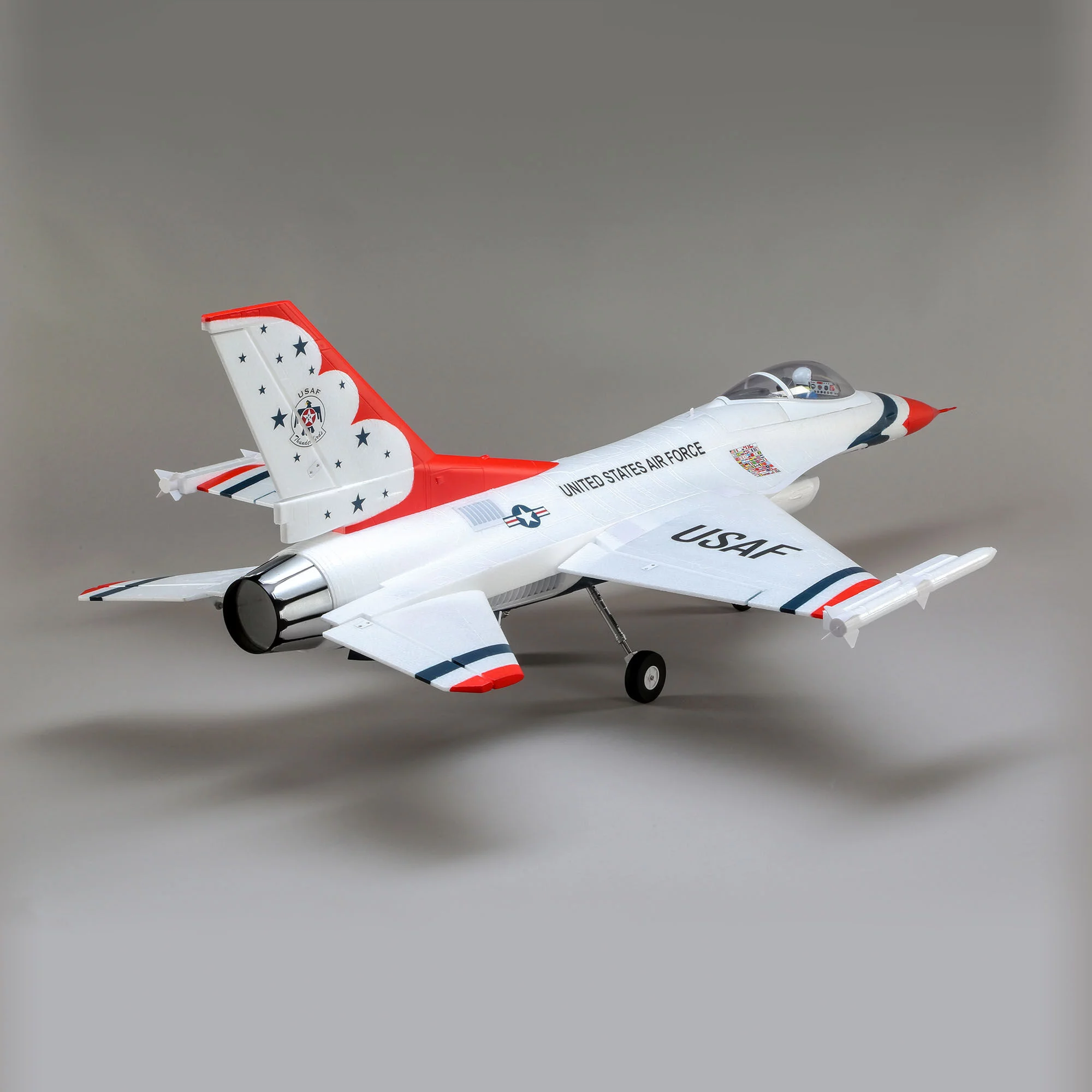 E-flite RC Airplane F-16 Thunderbirds 70mm EDF Jet BNF Basic Transmitter Battery and Charger Not Included EFL178500