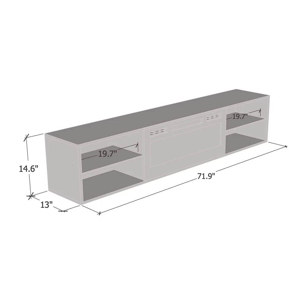 Lima BL-EF Floating Fireplace TV Stand for TVs up to 80