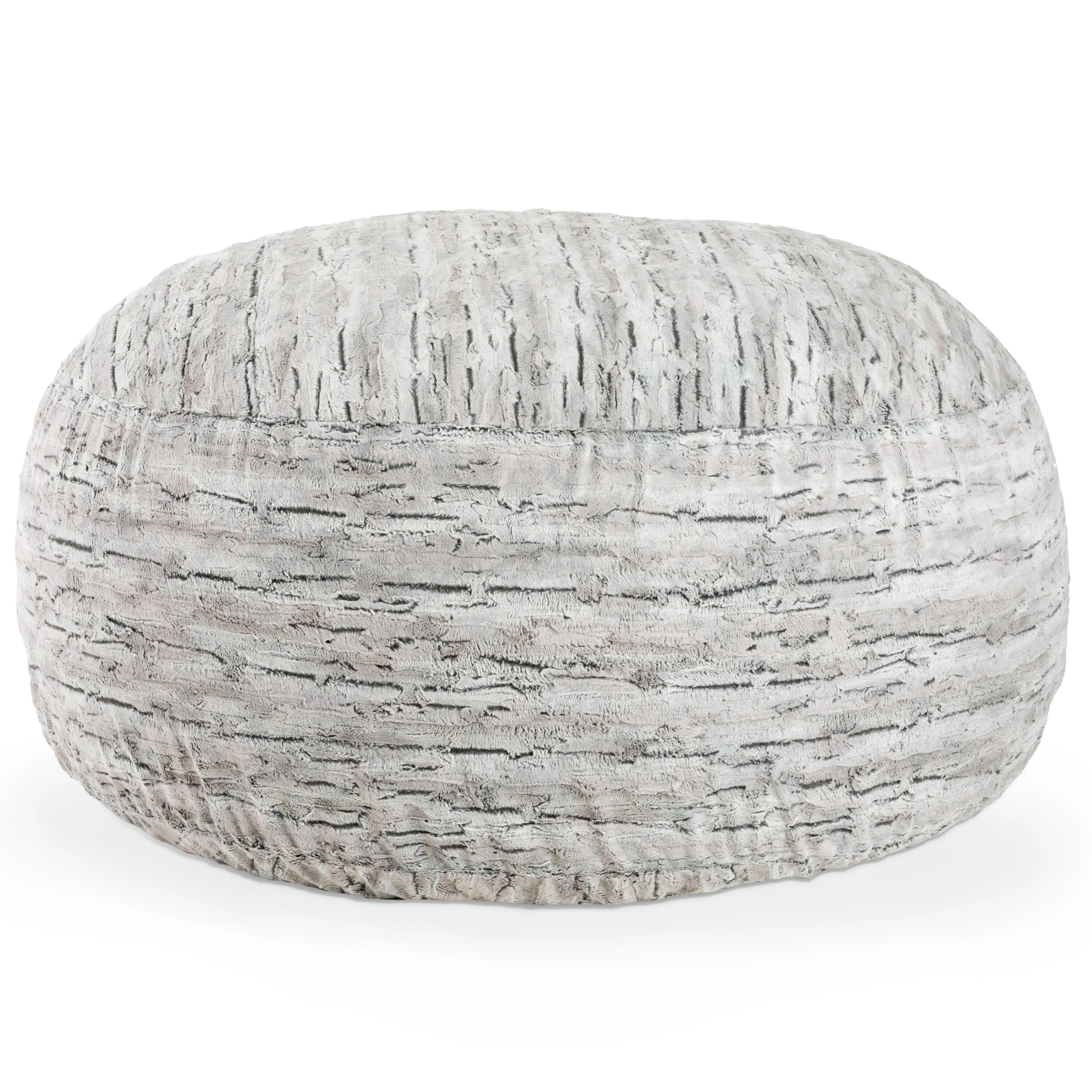 Jaxx  Gigantic Mega Saxx Bean Bag Chair and Lounger For Adults Luxe Faux Fox Fur - Silver Fox Jumbo