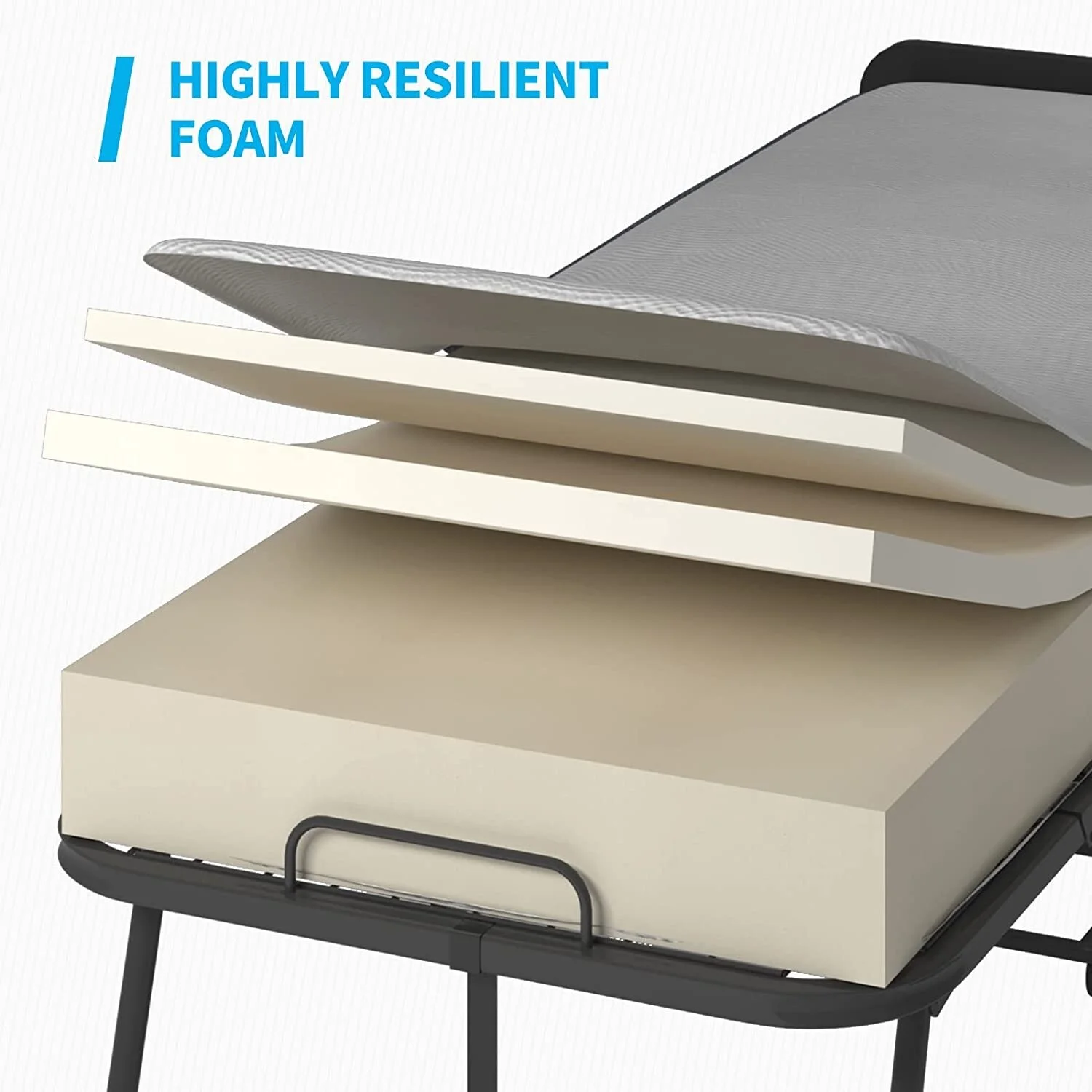 Mixoy Folding Bed with Mattress and Headboard|Space Saving Foldable Bed with Foam Mattress | Bed Frame with Wheels