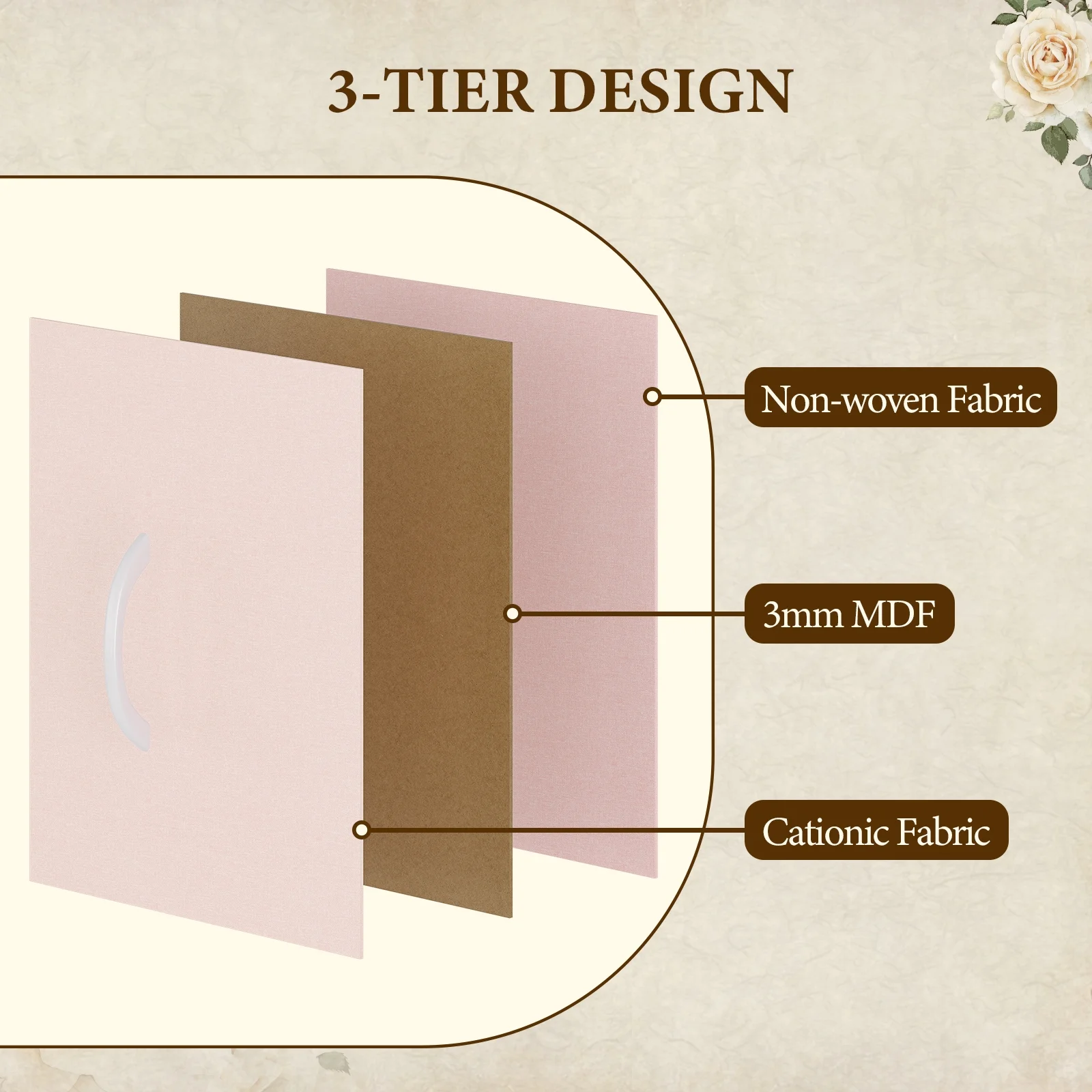 Towallmark 15 Drawer Dresser Chest of Drawers for Bedroom Living Room, Fabric Storage Organizer With Wood Top , Hallway, Closet, Nursery, Pink