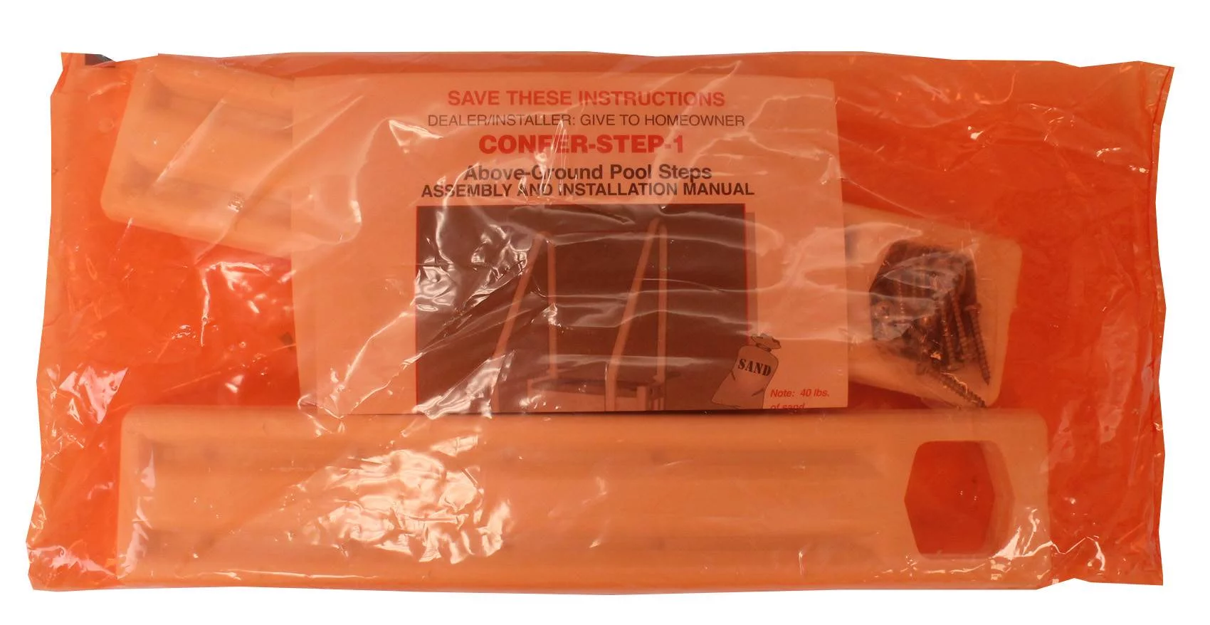 Confer Plastics In-Pool 4 Step Ladder, Above Ground Pool Stairs (2 Pack)