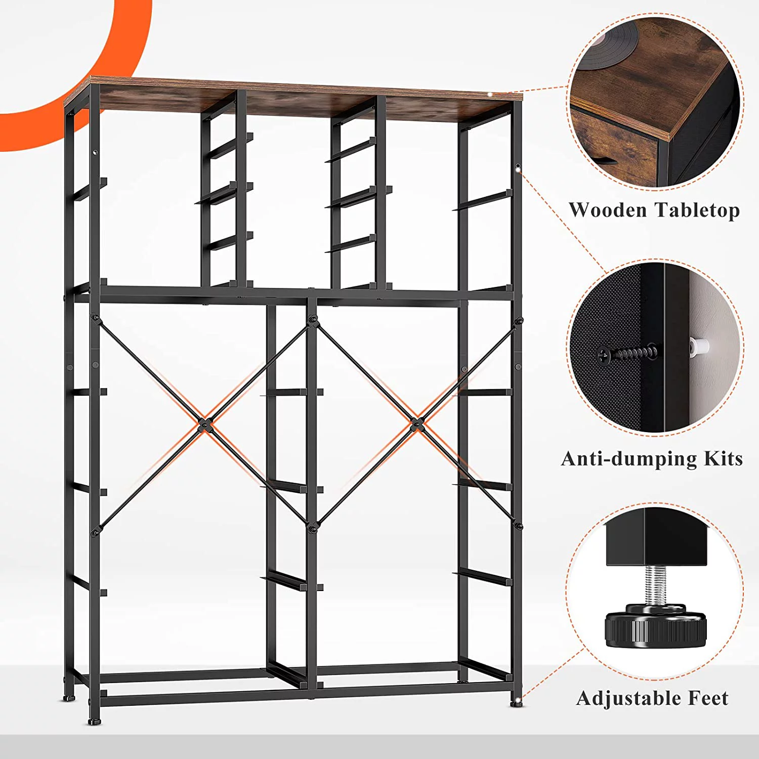Popular 16 Drawer Dresser  Tall Dresser for Bedroom with Wooden Top and Sturdy Metal Frame  Large Dressers & Chest of Drawers for Bedroom Closet Living Room Entry 57.1"Hx 37.4"