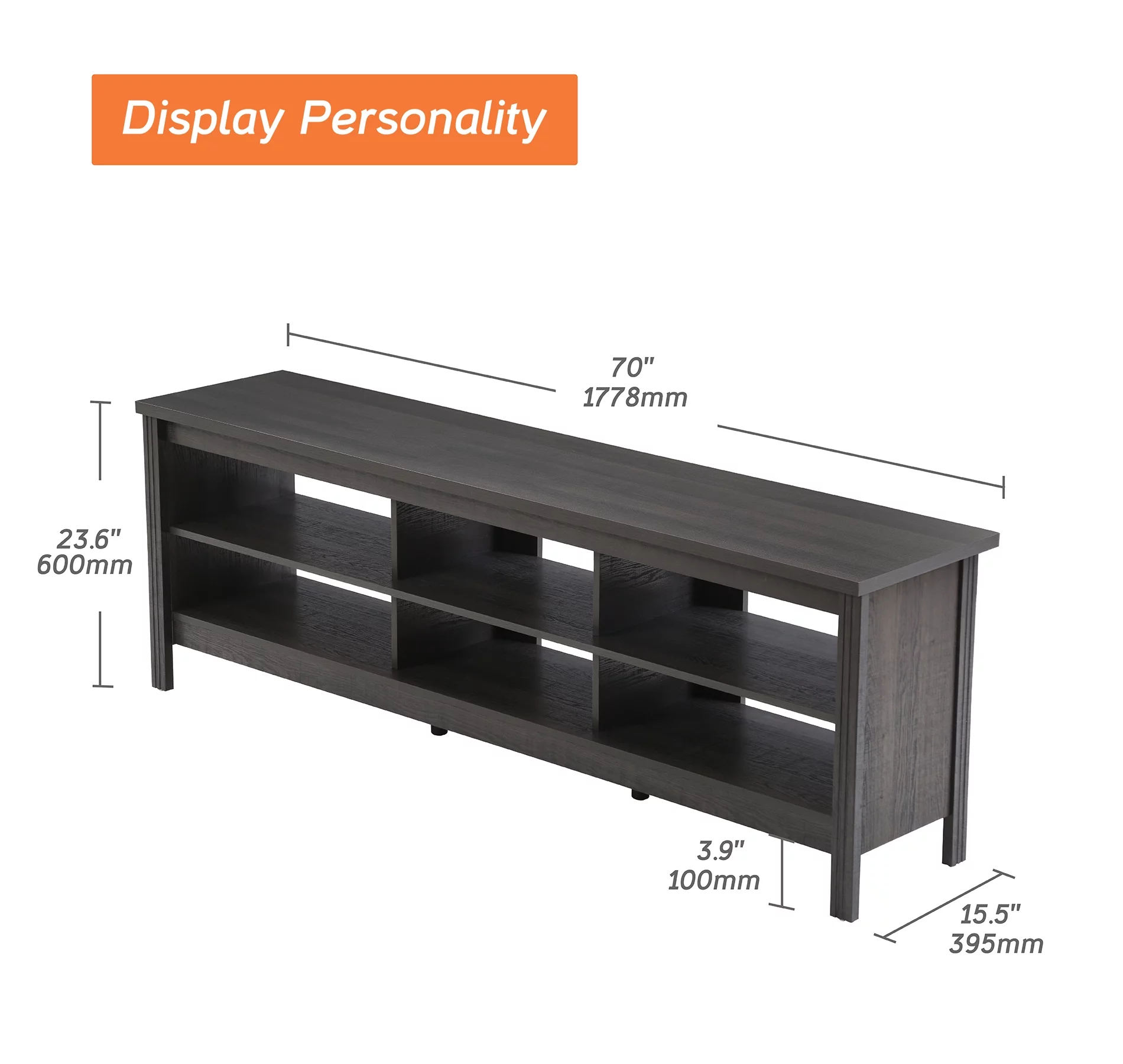 Farmhouse TV Stand for 75 inch TV Wood Television Stand for 65 70 inch TV,Entertainment Center with 6 Storage Cabinets for Living Room, Black