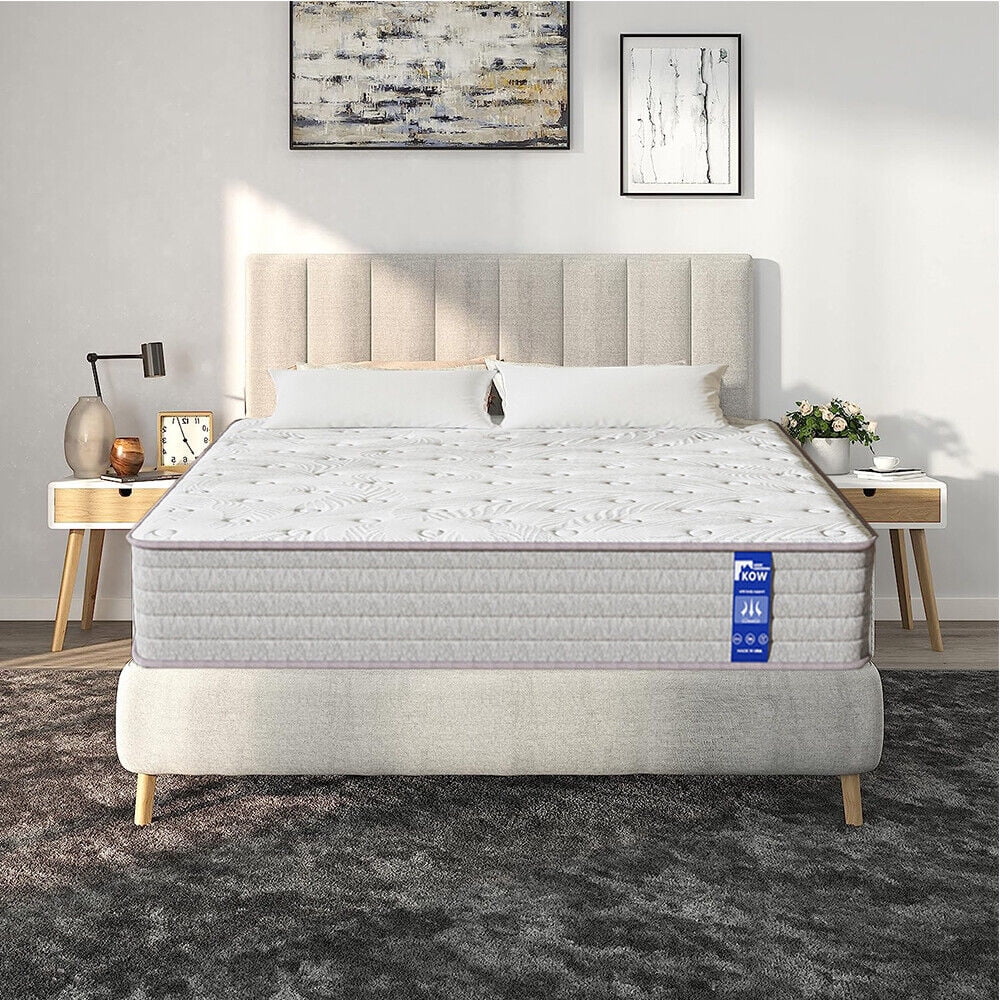 KOW® 12 inch Full Size Gel Memory Foam Mattress in a box,Medium Firm,Pressure Relief,5 Zones Support,Egde Support
