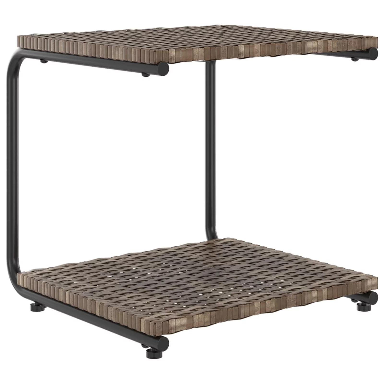 Dcenta 2-Person Paio Sun Lounge Bed with 2 Side Tables and Pillows Cushioned Patio Double Sun Lounger Brown Poly Rattan Daybed for Balcony, Garden, Pool, Lawn, Backyard Outdoor Furniture