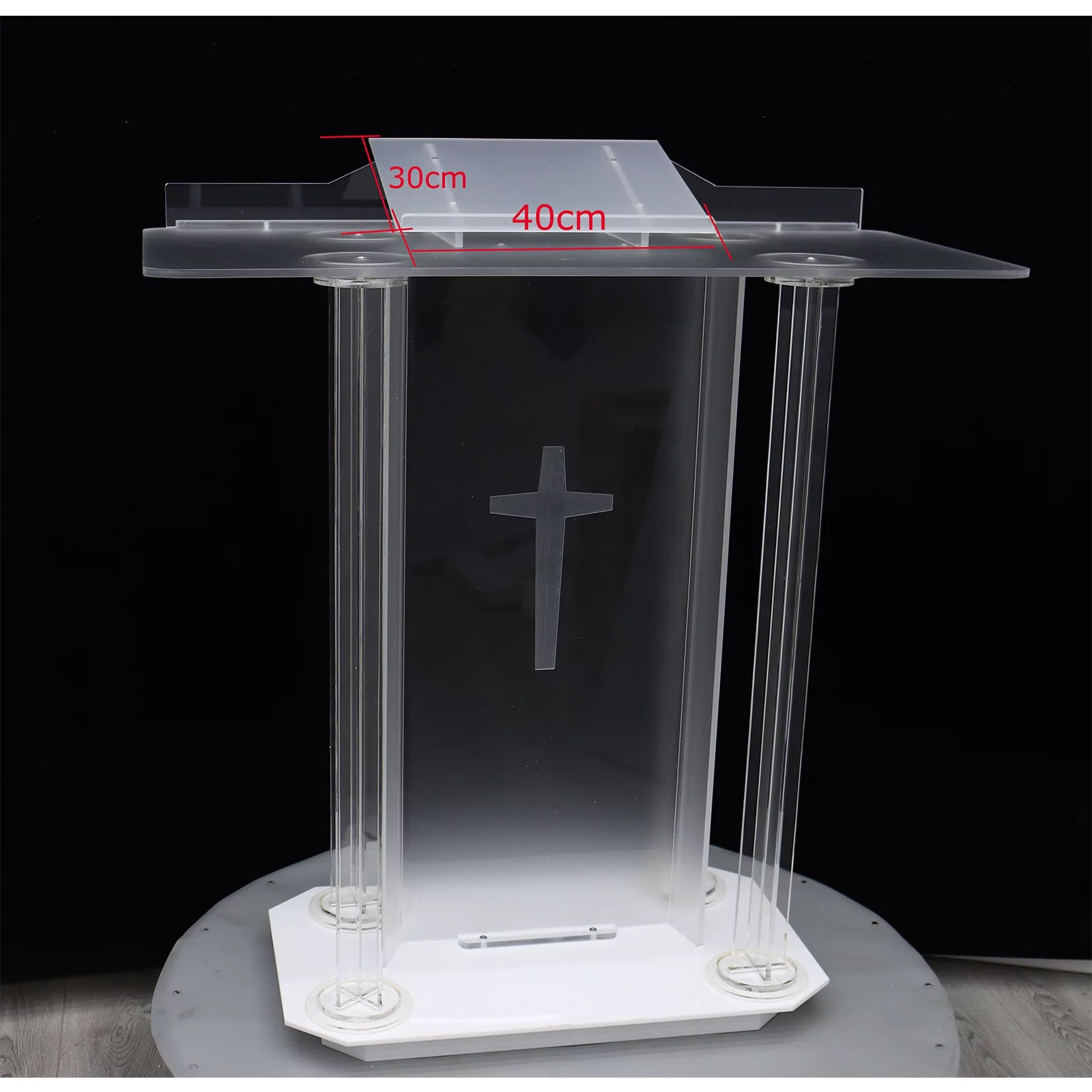 INTBUYING Church Podium Acrylic Clear Speech Lectern for Conference Prayer Weddings