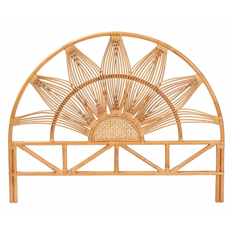 bali & pari Jasmine Bohemian Natural Rattan Queen Size Standalone Headboard