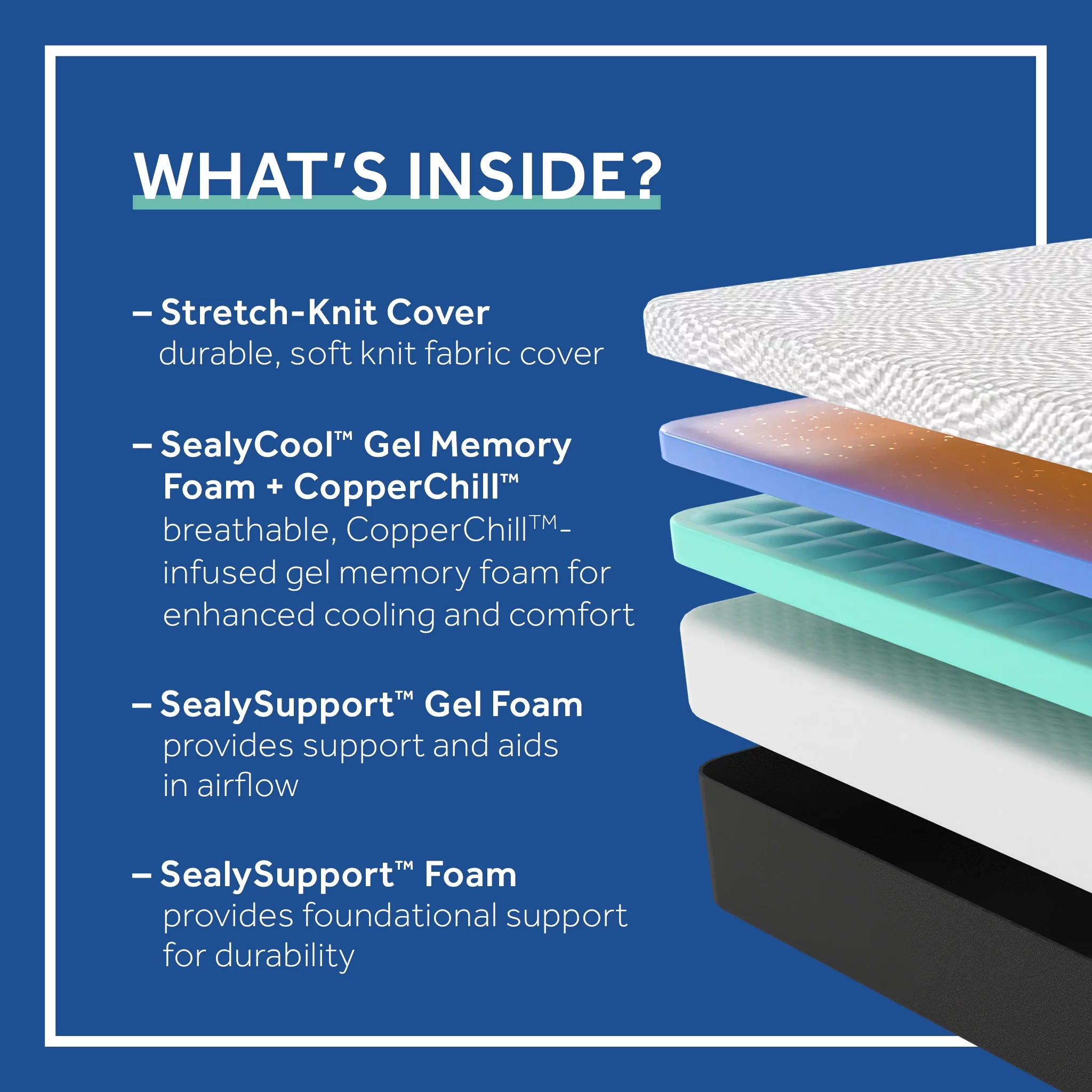 Sealy Essentials 12” Gel Memory Foam Mattress-in-a-Box, King