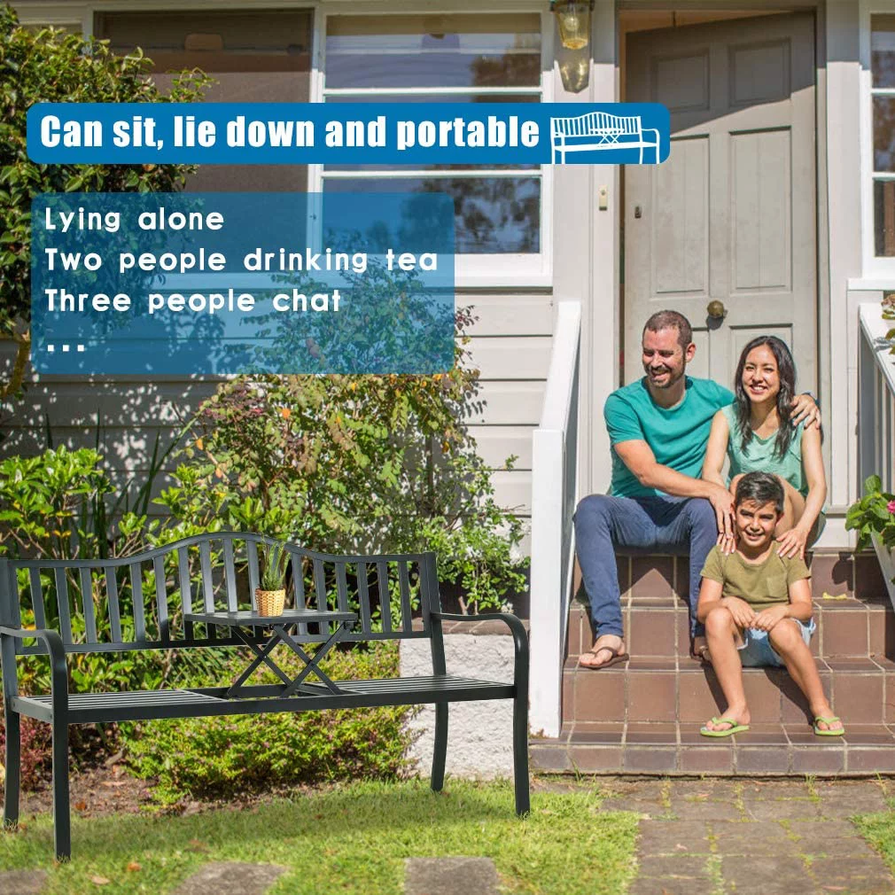 Park Bench Metal Bench Garden Bench Chair Outdoor Benches Clearance Patio Bench Yard Bench Porch Work Entryway Steel Frame Furniture