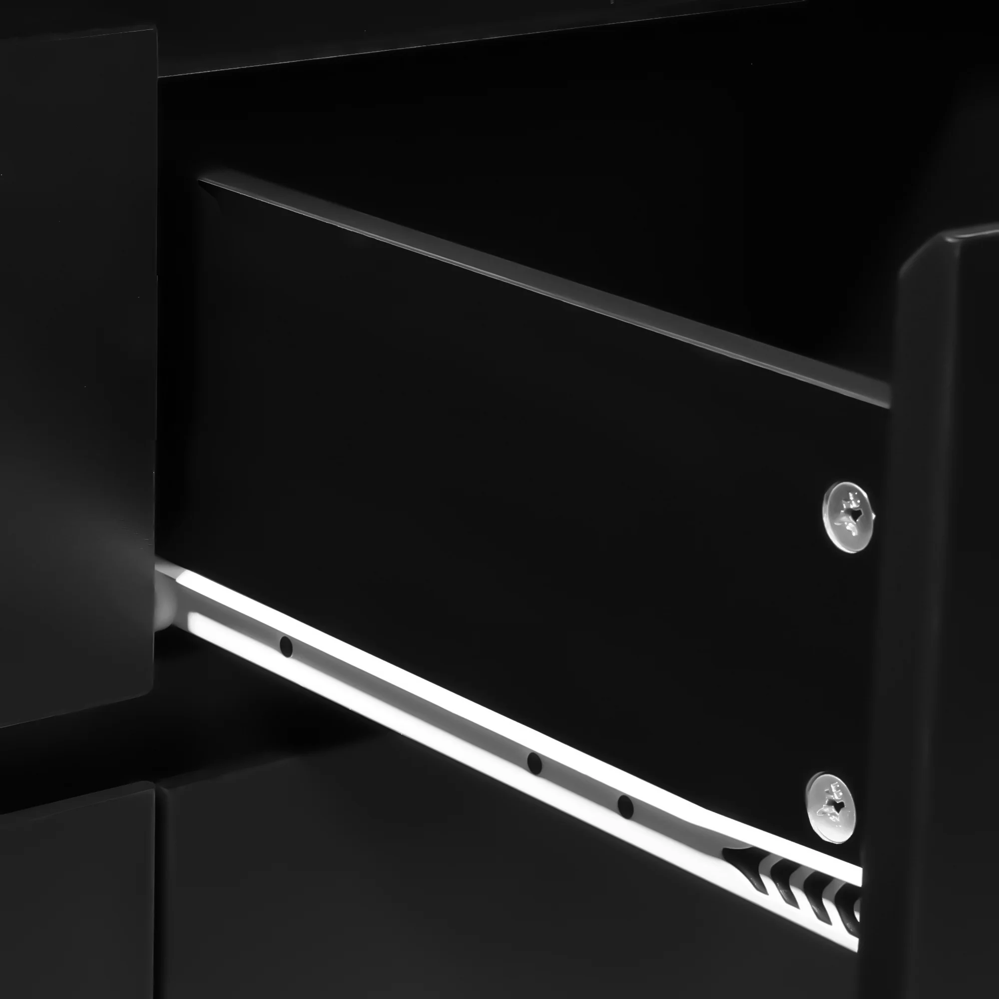 Homfa 5 Drawer Dresser with Door, Modern Accent Storage Cabinet Chest of Drawers for Bedroom Living Room, Black