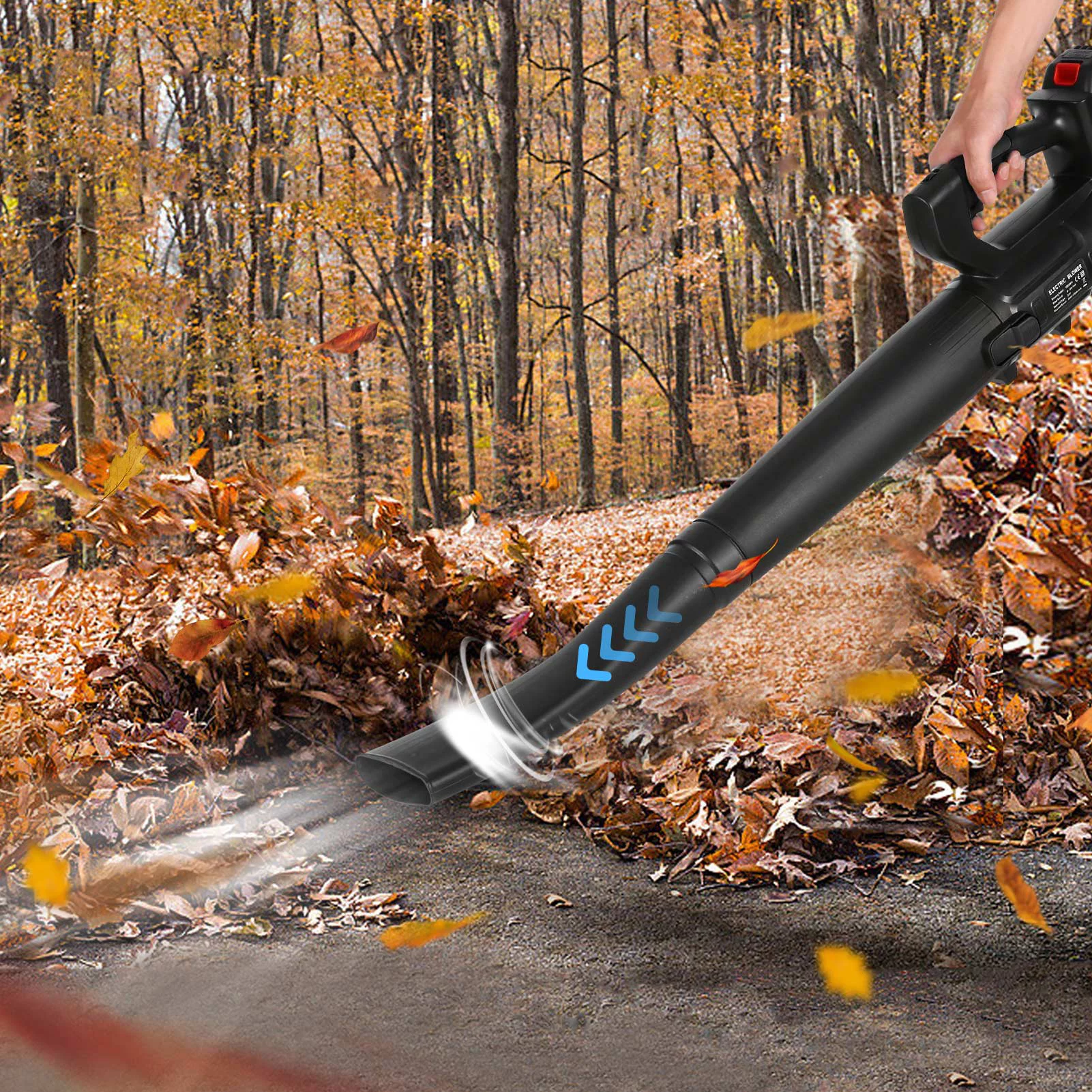 Geevorks Dust blower,2Pcs 3.0Ah Batteries Blower 2Pcs 3.0Ah 332-CFM/150-MPH Handheld Lawn Care 332-CFM/150-MPH Leaf Blower LCD 6-Speed Battery Powered Blower Patio Jobsite Blower 20V Battery HUIOP