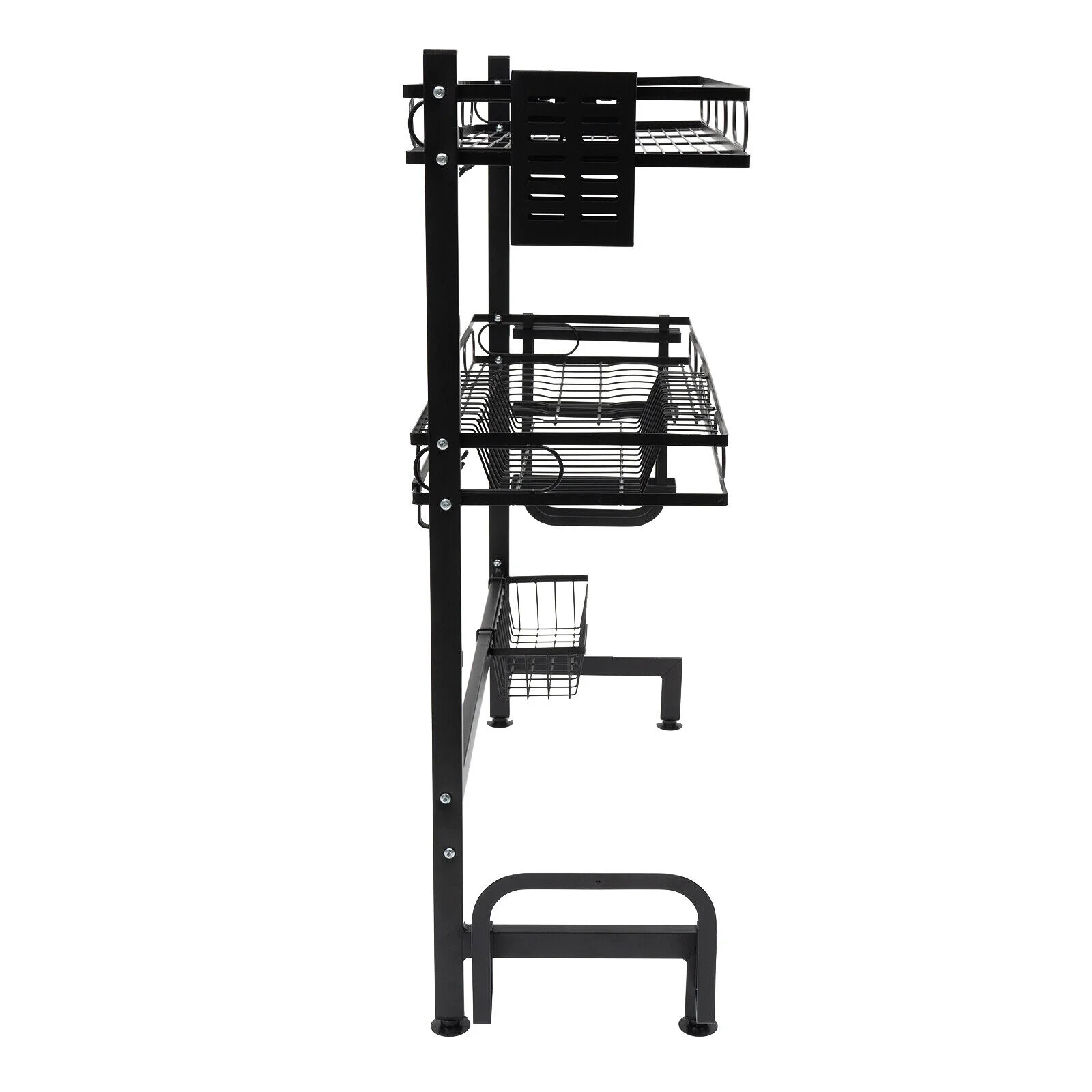 2-tiers Over-the-sink Adjustable Large 24.4'' Dish Drying Rack Large Drainage Multifunctional Kitchen Rack