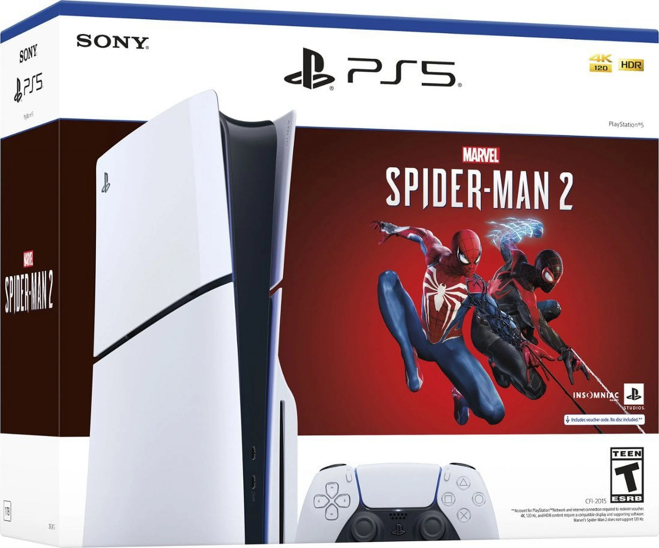 TEC New Sony PlayStation_PS5 Gaming Console (Disc Edition) with Marvel’s Spider-Man 2 Bundle (Slim)