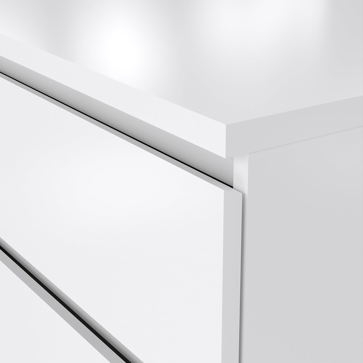 ONKER Scottsdale 6 Drawer Double Dresser, White High Gloss