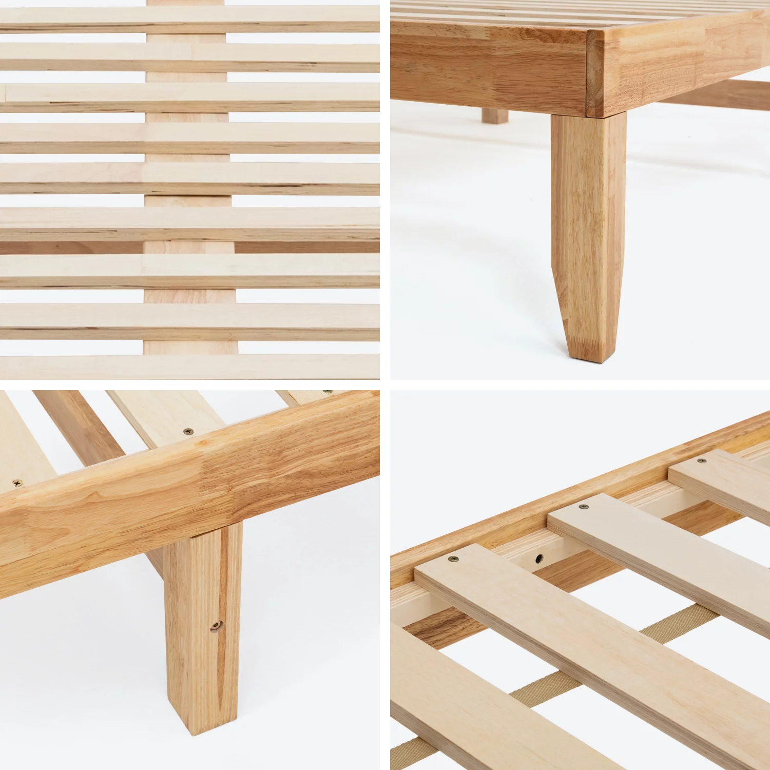 King Size 14-Inch Platform Bed Frame with Natural Wood Slats, No Box Springs Needed, No Headboard