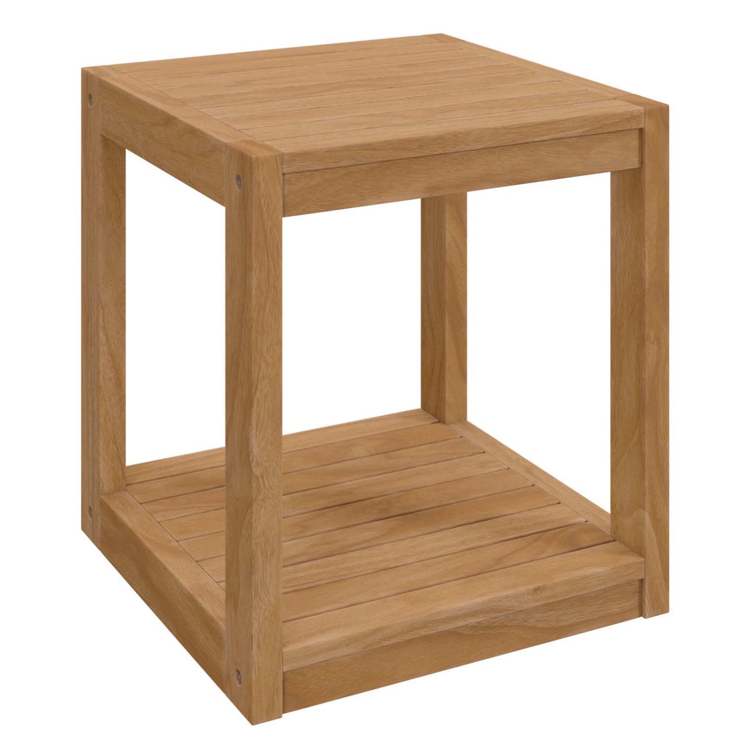 Lounge Chair ArmchairTable Set, White Natural, Teak Wood, Outdoor Patio Balcony Cafe Bistro Garden Hospitality Restaurant, Modern Contemporary HB34148