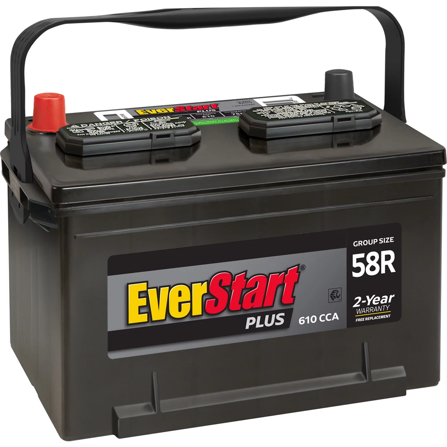 EverStart Plus Lead Acid Automotive Battery, Group Size 58R (12 Volt/610 CCA)