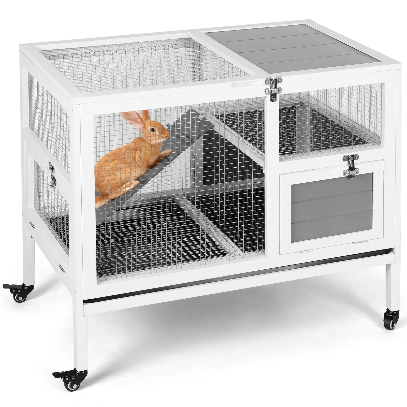RichYa Rabbit Hutch Bunny Cage, 37