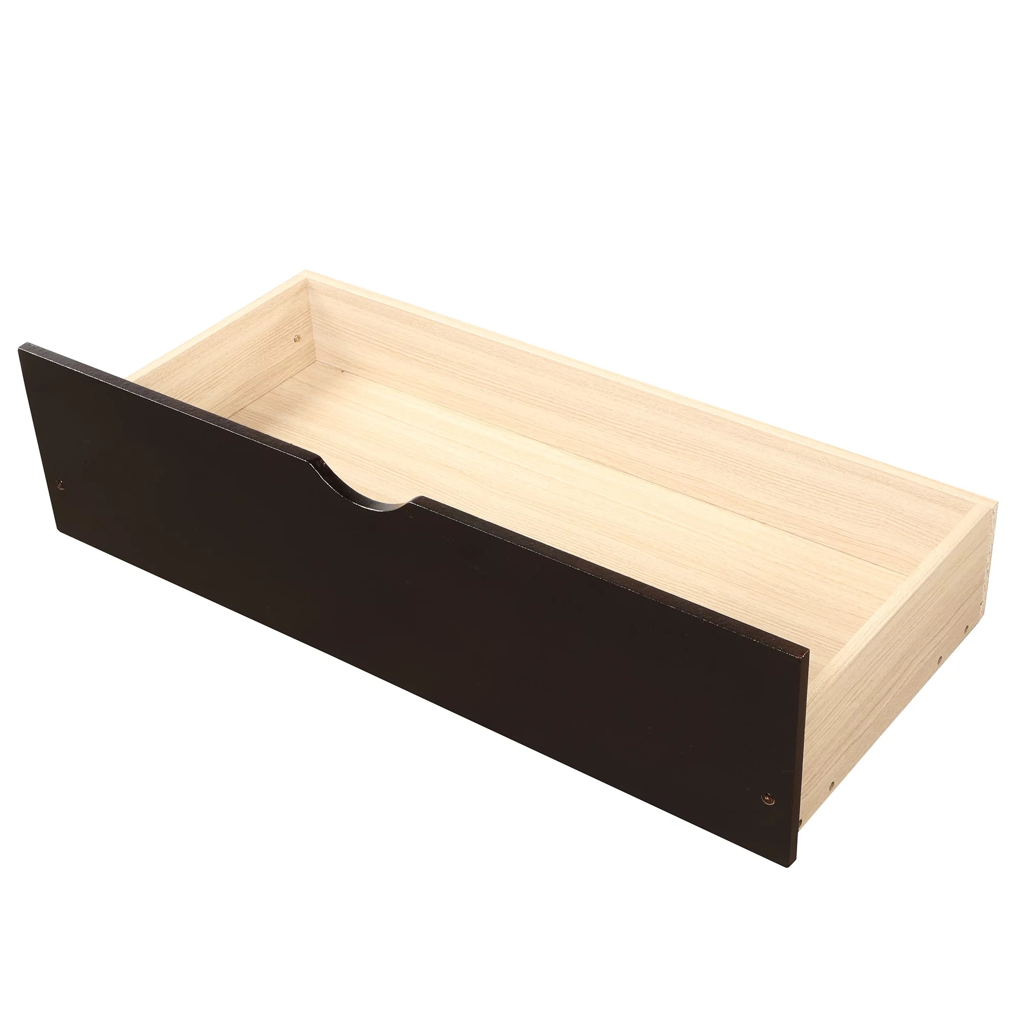 Euroco Wood Twin Platform Bed with Headboard & 2 Storage Drawers for Kids, Espresso