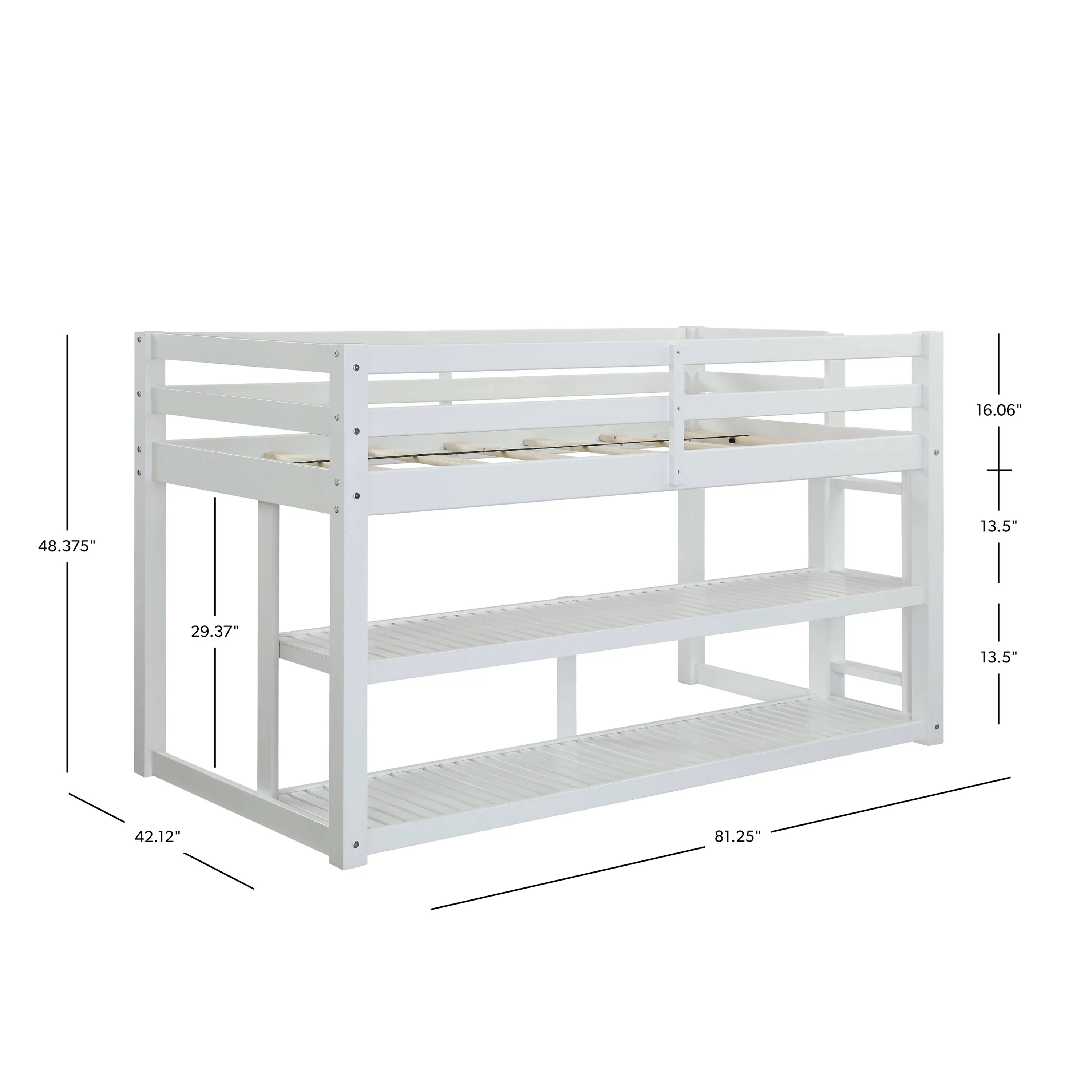 Better Homes and Gardens Greer Twin Loft Storage Bed, White