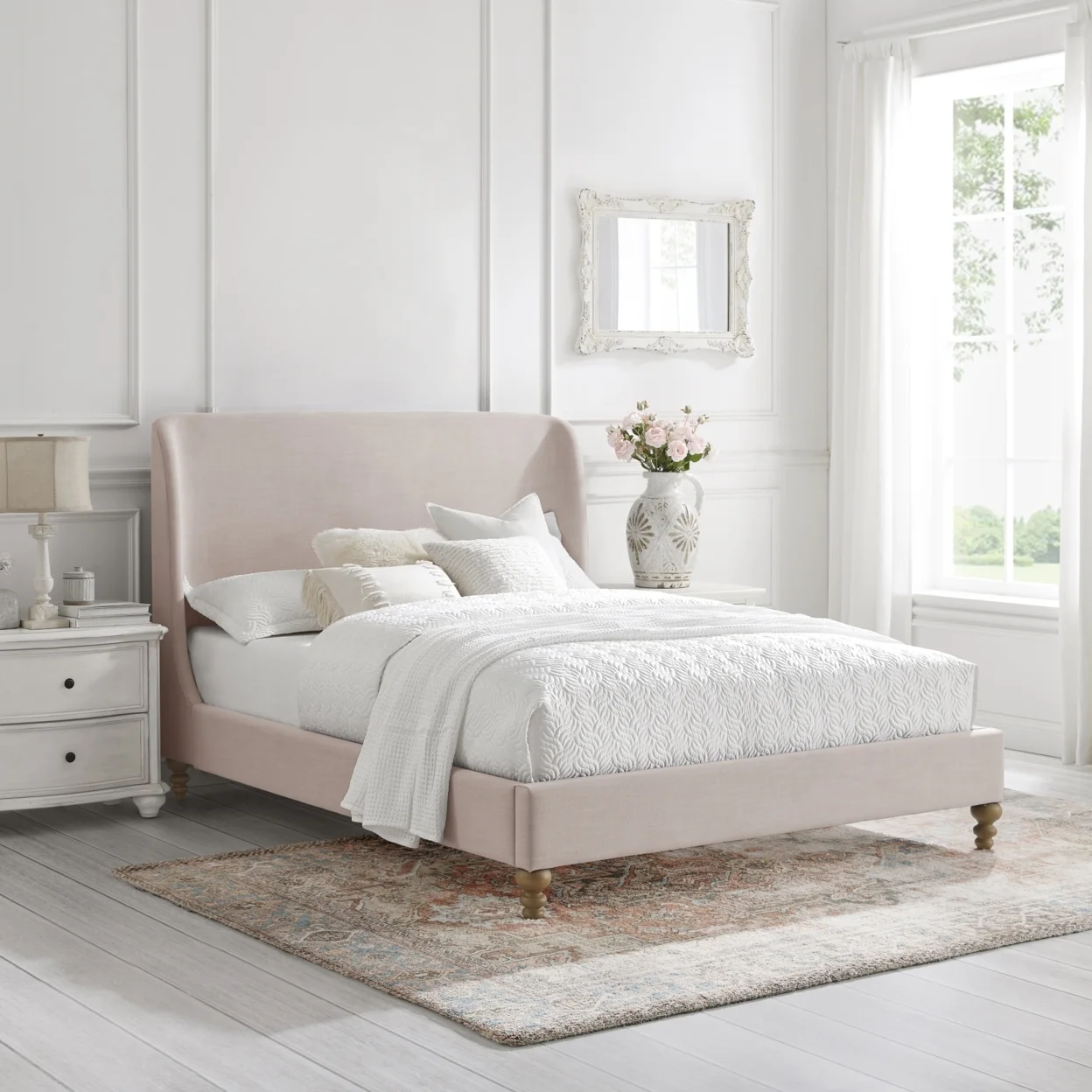 Rosalyn Bed-Wingback-Upholstered-Slats Included
