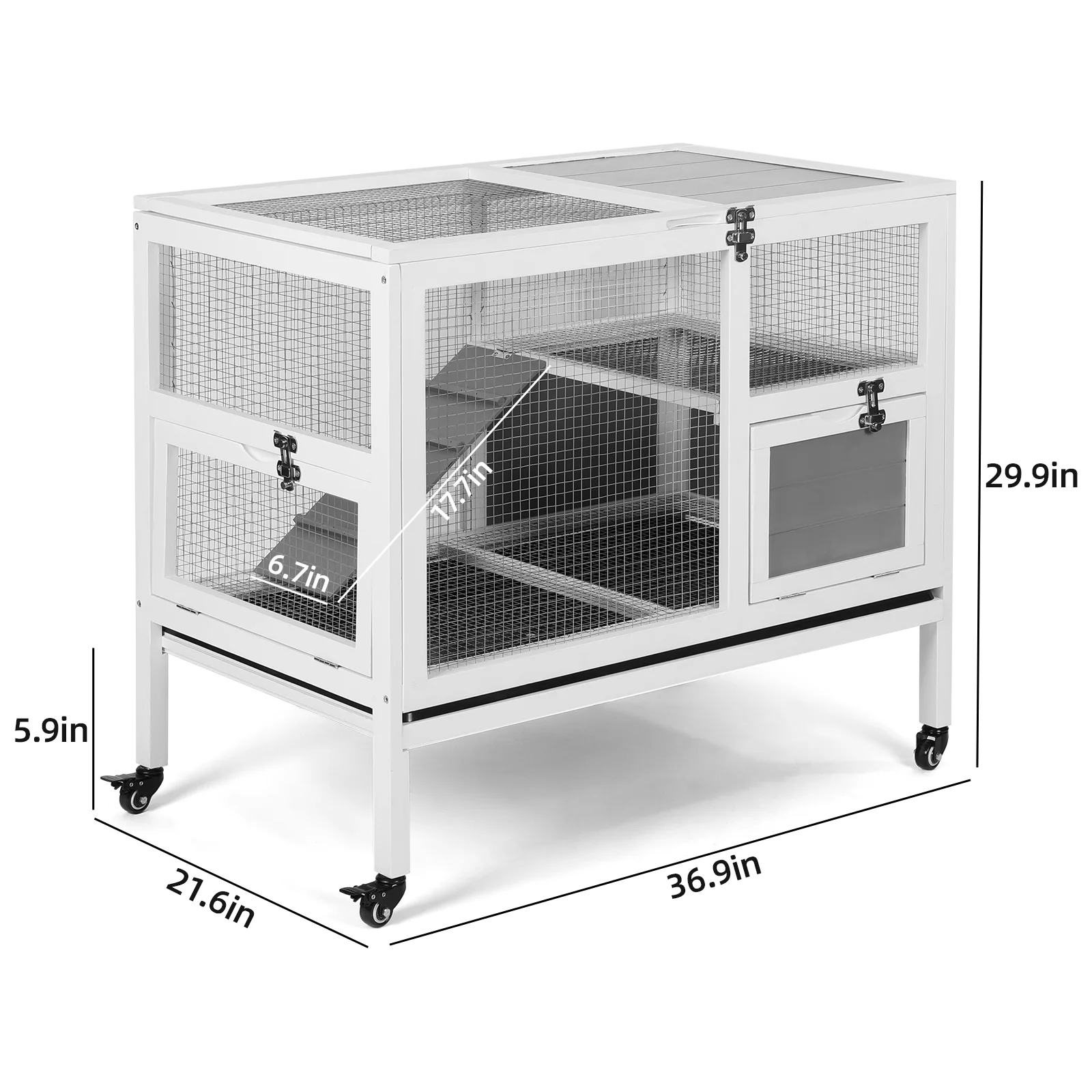 RichYa Rabbit Hutch Bunny Cage, 37