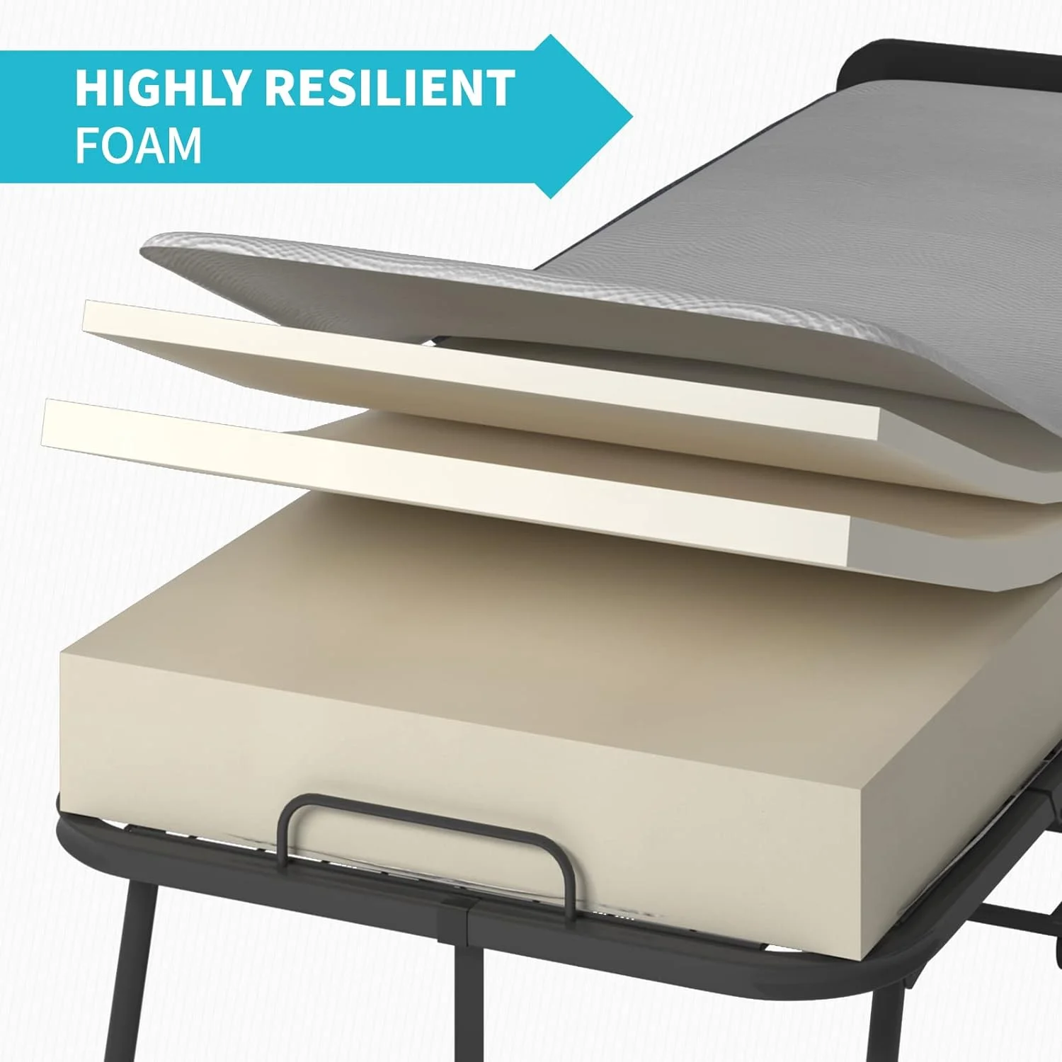 U-ToBe Folding Bed with 5 Inch Mattress and Headboard, 75 x 31 Inch, Cot Size Rollaway Bed, Space Saving Portable Foldable Guest Bed with 4 Lockable Wheels (Upgraded Mattress|5 Inch)