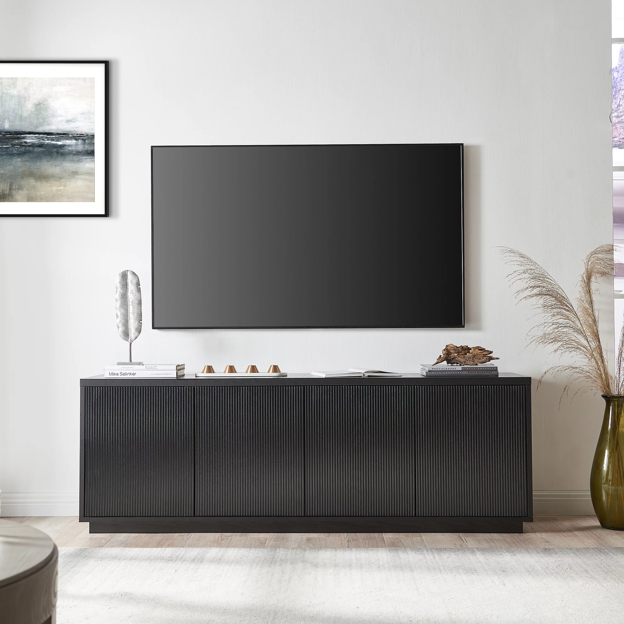 Evelyn&Zoe Hanson Rectangular TV Stand for TV's up to 75