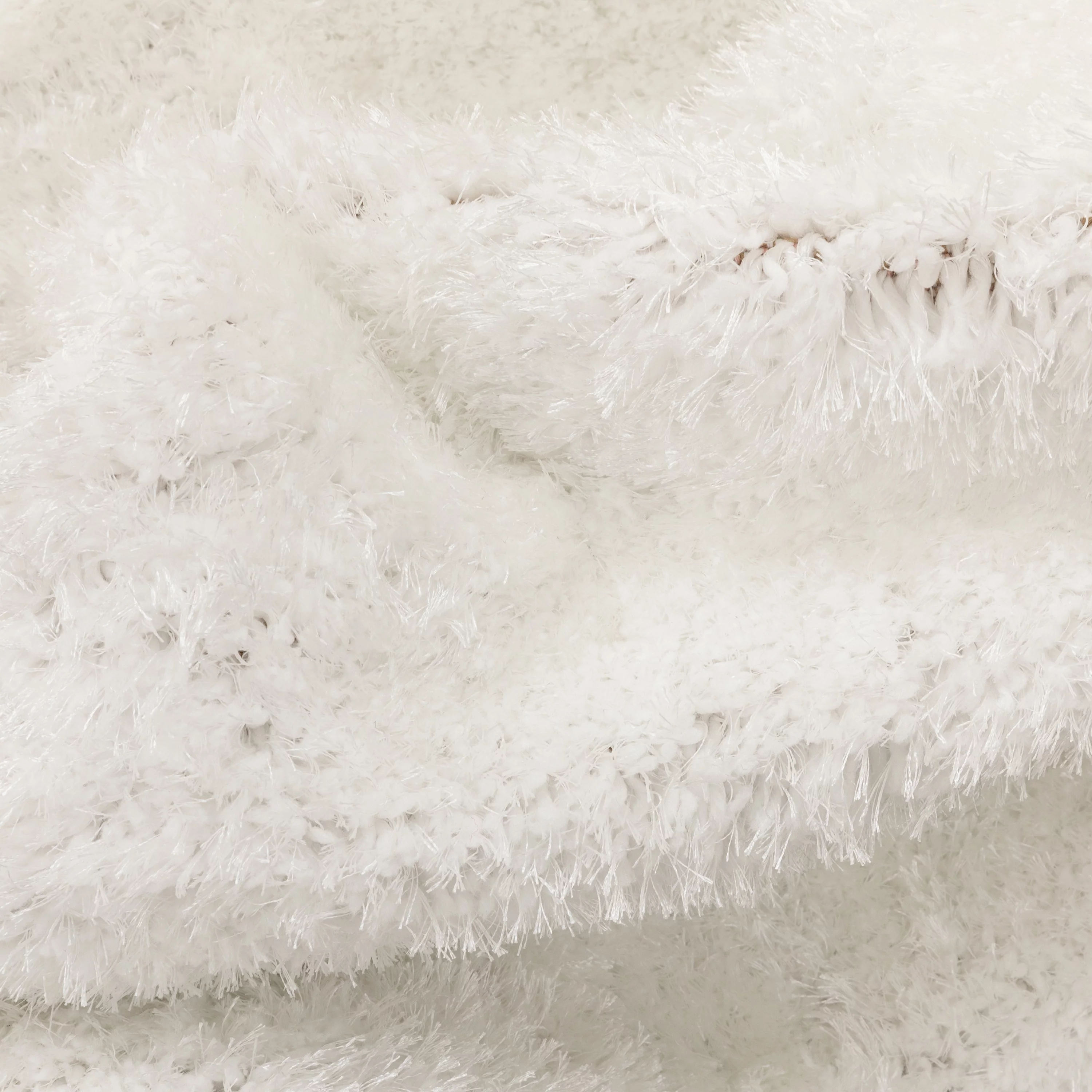 Well Woven Ciel Ivory Ultra-Soft Multi-Textured Shimmer Pile Area Rug 5x7 (5'3