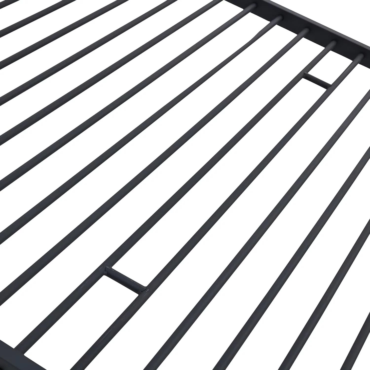 Tabaray Triple Beds Full-Full-Full Floor Bunk Bed with 2 Convertible Ladders and Iron Slats, Steel Bedframe with Guardrails for Teens Adults Boys Girls (Grey)