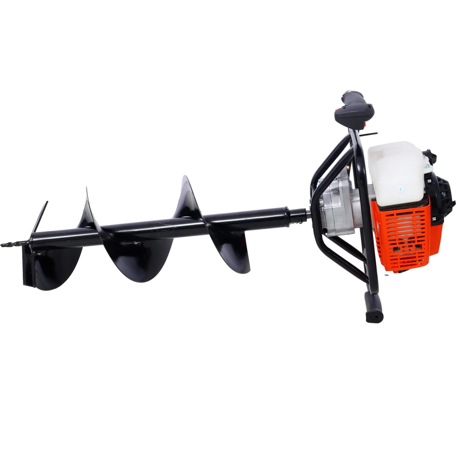Powerful 2.7HP Gas-Powered 63cc 2-Stroke Auger Post Hole Digger for Efficient Digging  EPA Certified with 3/4” Drill Shaft Size. Includes L4”  L6”  L8”  and L12” Drill Bits  as well as Ex