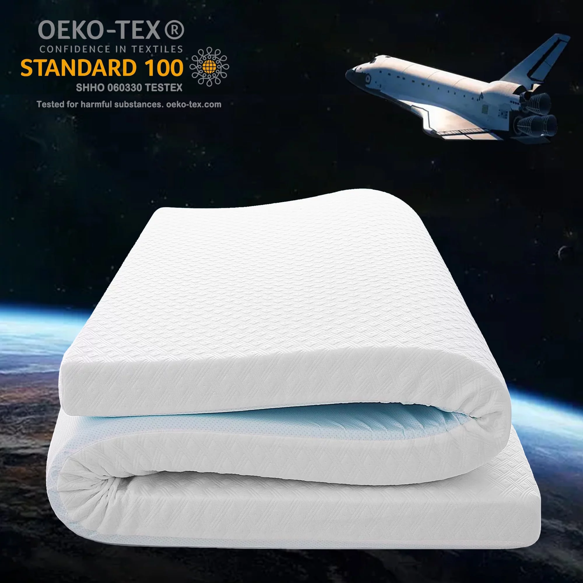 INGALIK 3 Inch Gel Memory Foam Mattress Topper Queen Size, Mattress Pad Cover for Pressure Relief, Bed Topper with Removable Rayon Made from Bamboo Cover, Soft & Breathable, White