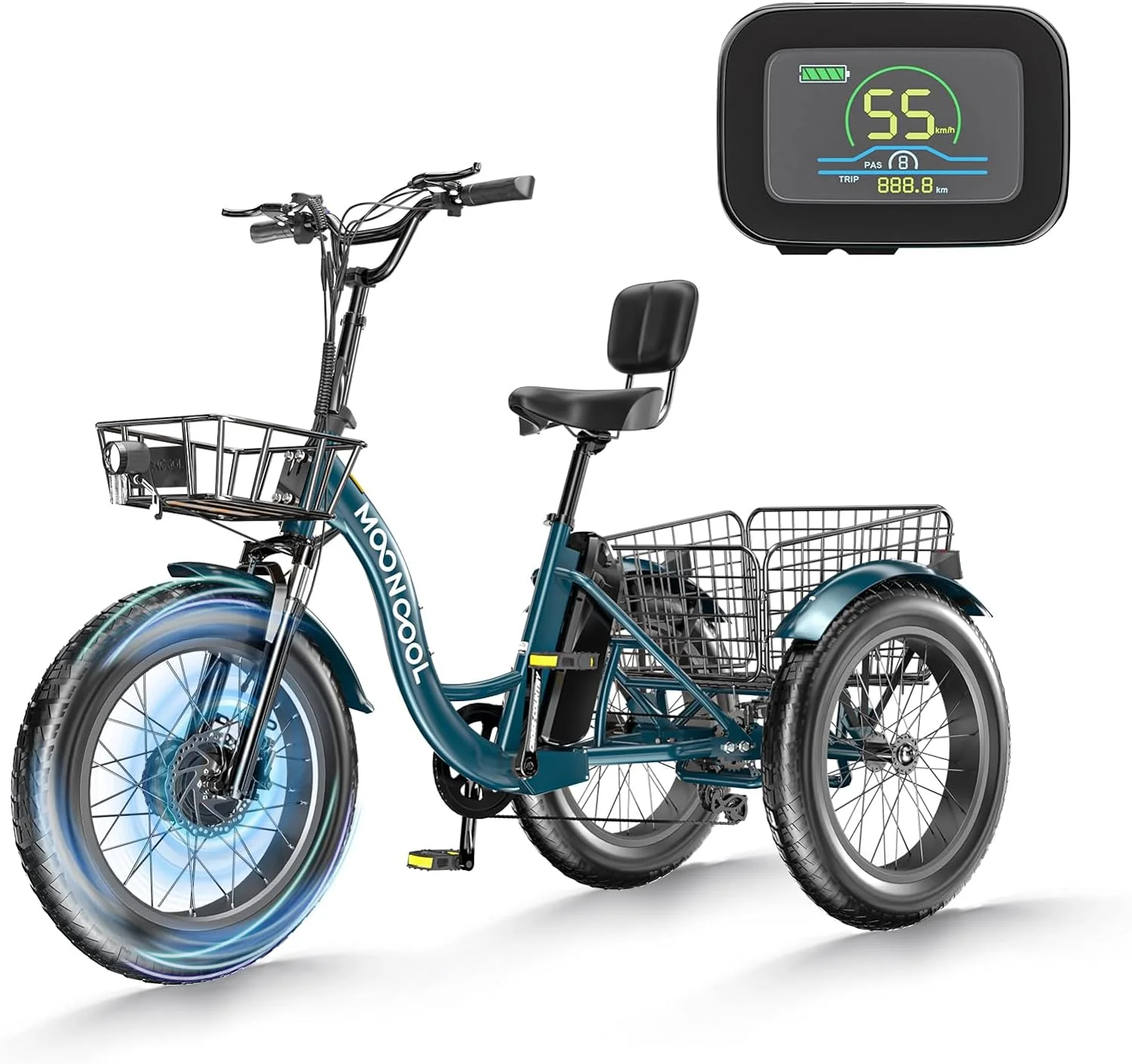 MOONCOOL Electric Tricycle for Adults, 20
