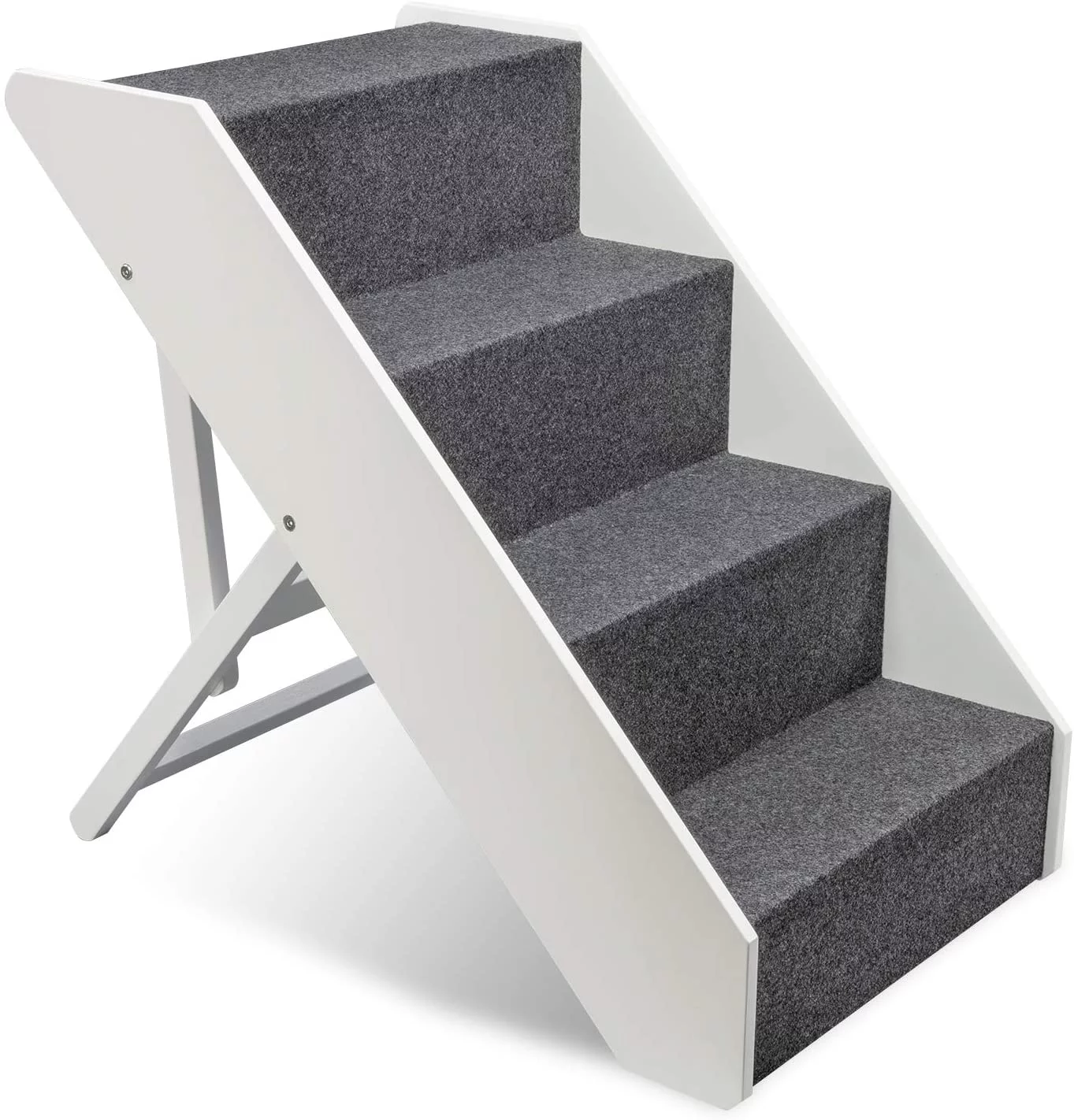 Arf Pets Wood Dog Stairs, High Beds Ramp Adjustment Wide Pet Steps, For Cat and Dogs