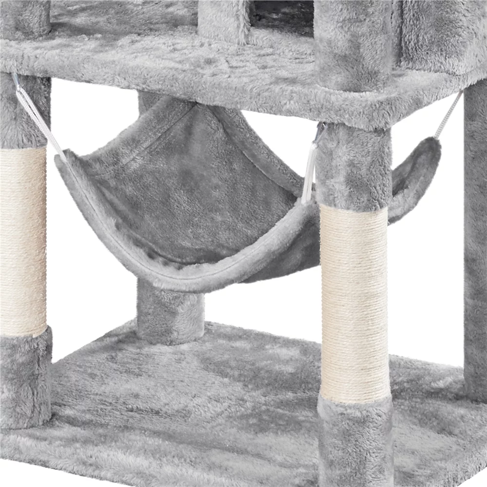 Yaheetech 67'' H Multi-Level Cat Tree Cat Tower with Condos, Light Gray