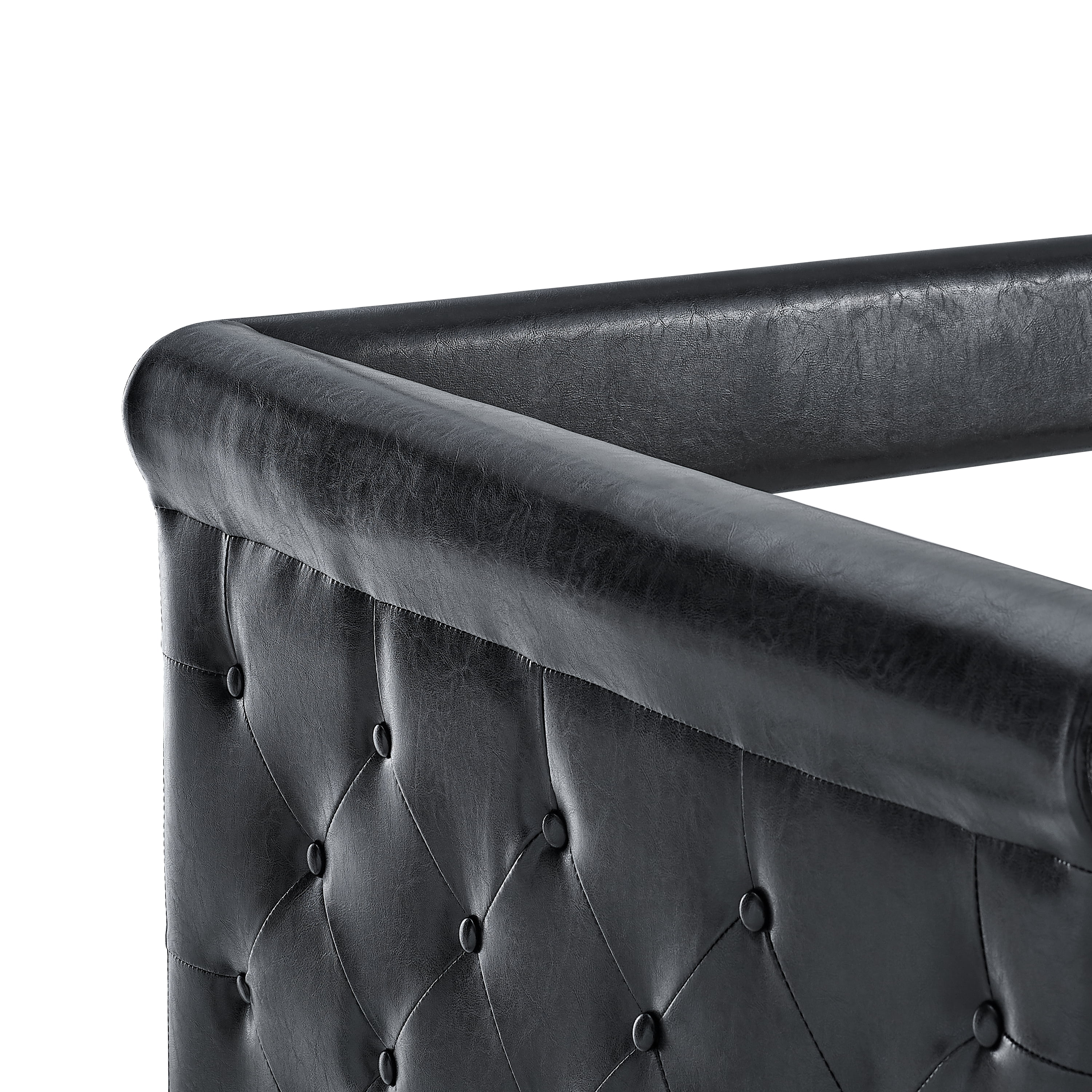 Oaks Aura Daybed with Trundle Upholstered Tufted Sofa Bed, with Button and Copper Nail on Arms
