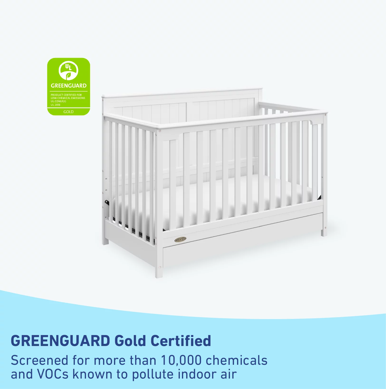 Graco Hadley 5-in-1 Convertible Baby Crib with Drawer, White