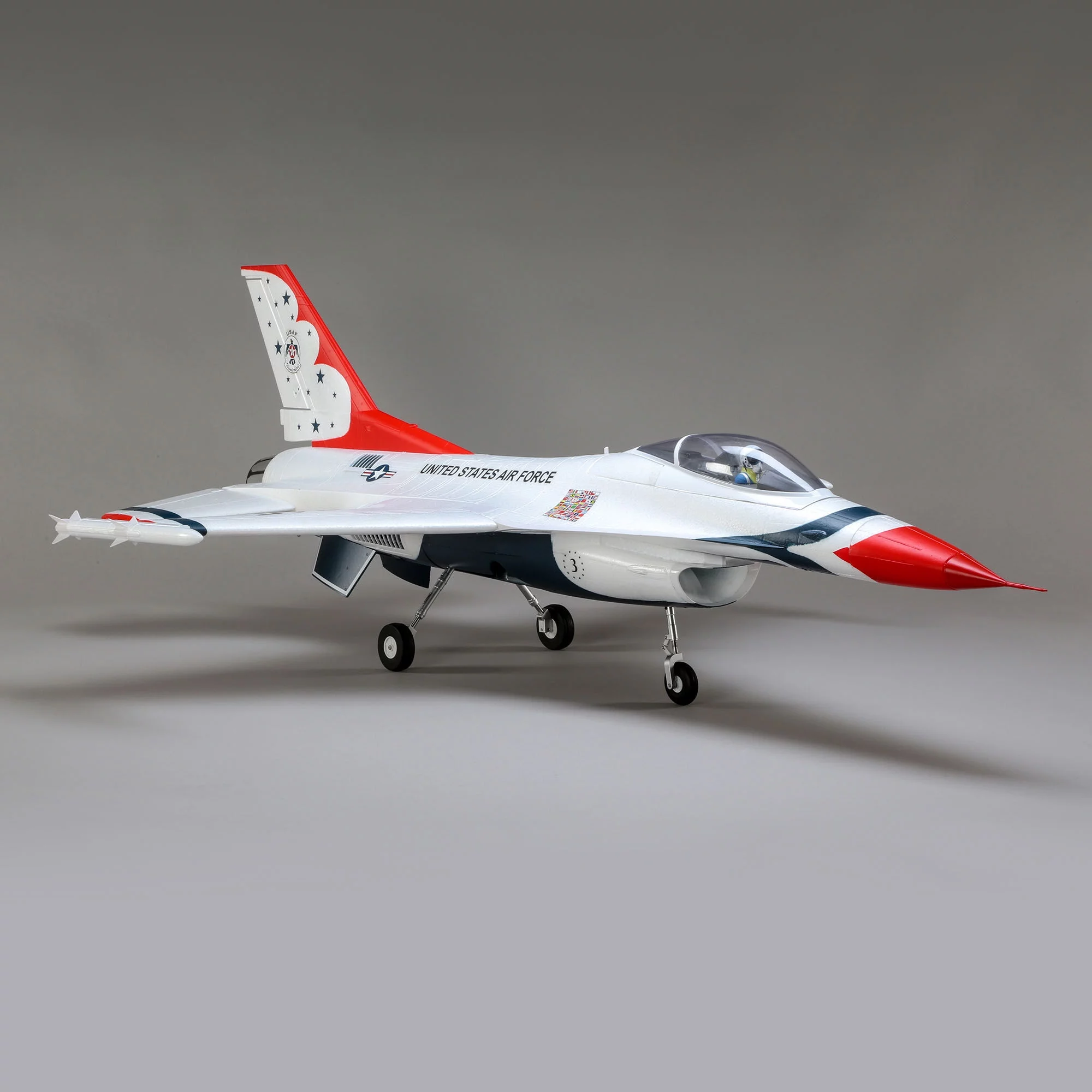 E-flite RC Airplane F-16 Thunderbirds 70mm EDF Jet BNF Basic Transmitter Battery and Charger Not Included EFL178500
