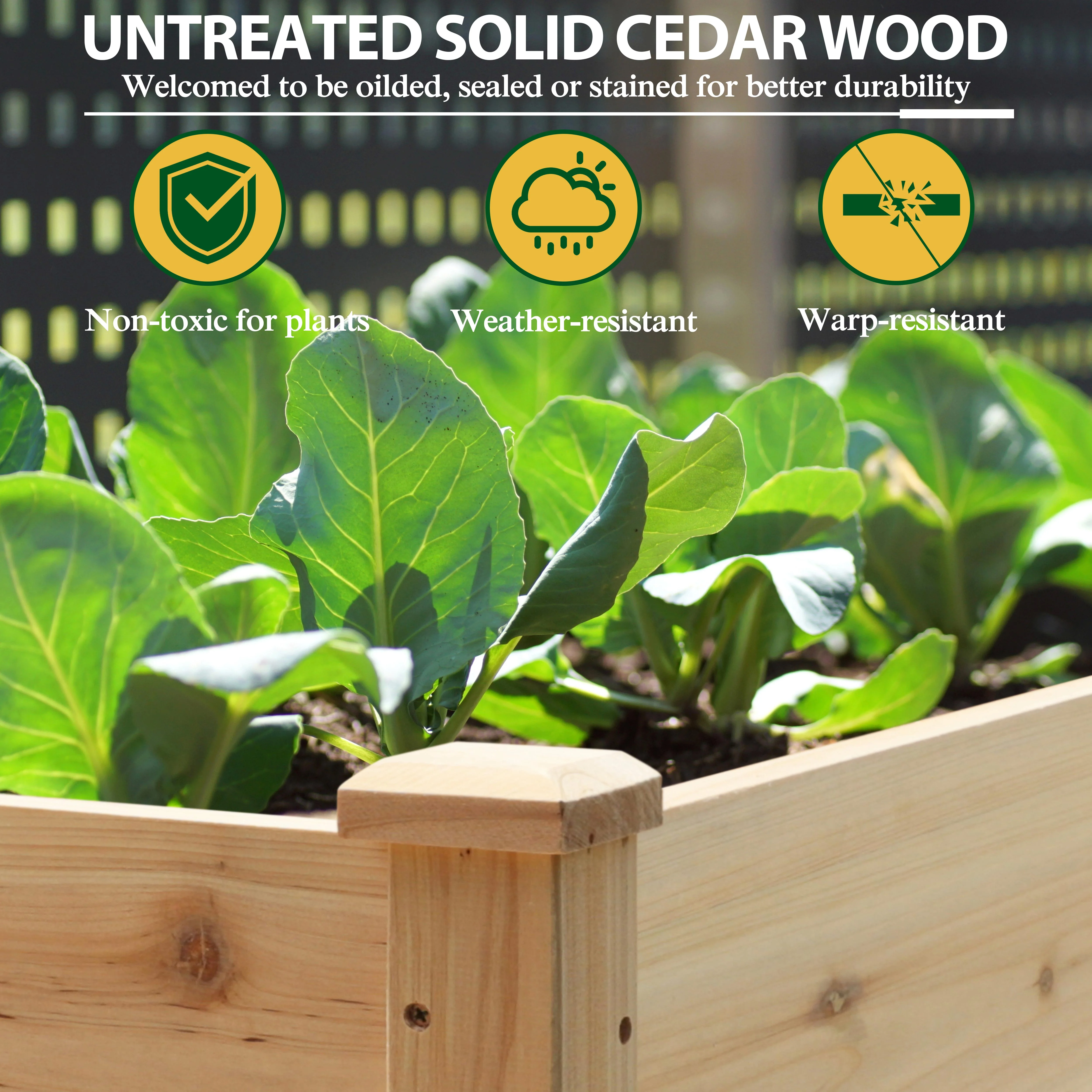 VEIKOUS Raised Garden Bed, 47''L x 22''W x 33''H Elevated Wood Planter W/ Wheels and Storage Shelf for Herbs and Vegetables