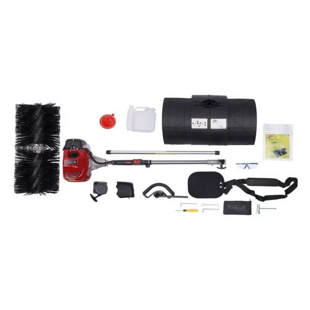 Handheld Walk Behind Sweeper 52CC 2Stroke Gas Power Broom Cleaning Driveway Tool