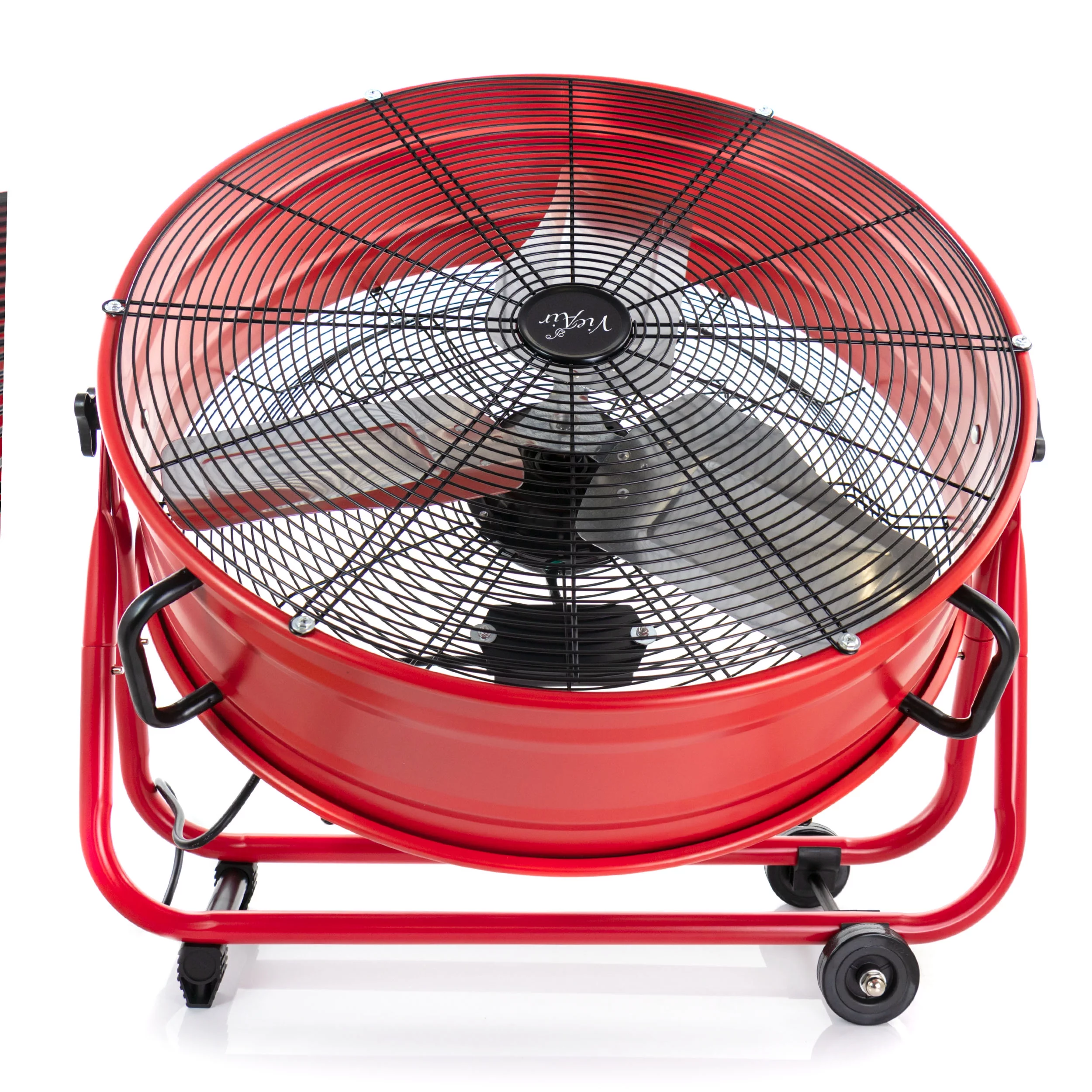 VieAir 24 Inch Commercial Floor Drum Fan in Red