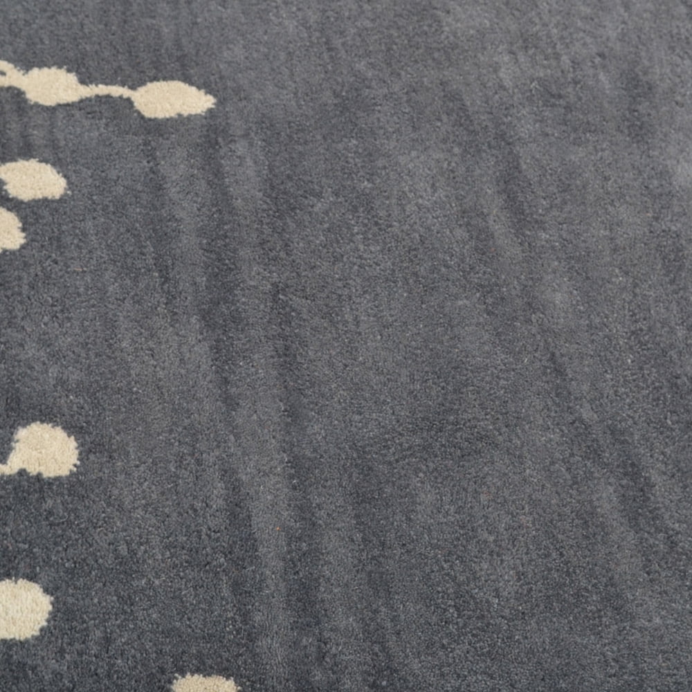 Rugsotic Carpets Hand Tufted, Floral Wool Area Rug, Gray,White, 8'x10'