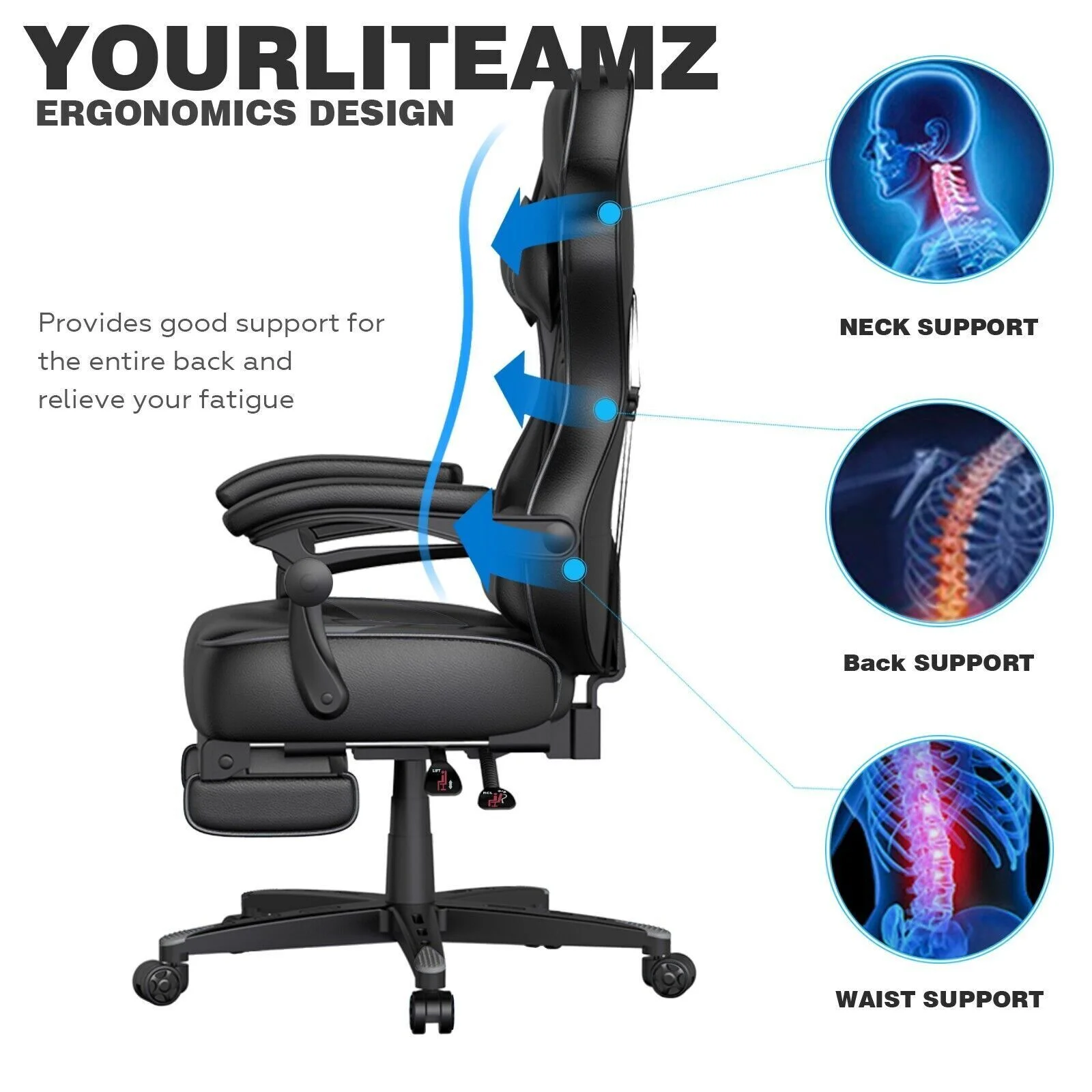 ELECWISH Gaming Chair Ergonomic Computer Office Chair Recliner Swivel Seat