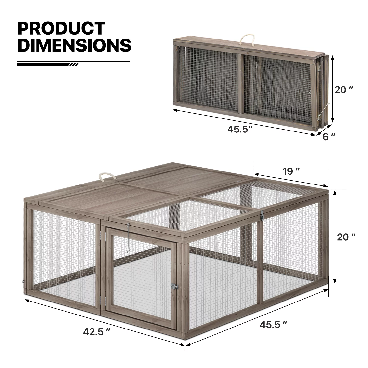 MoNiBloom Chicken Coop Rabbit Hutch, 45.5