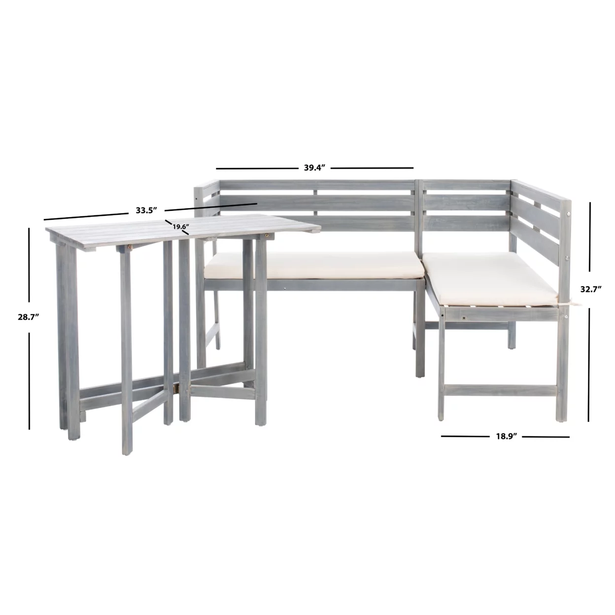 Safavieh Wilton 2 Piece Outdoor Balcony Modern Corner Lounge Set