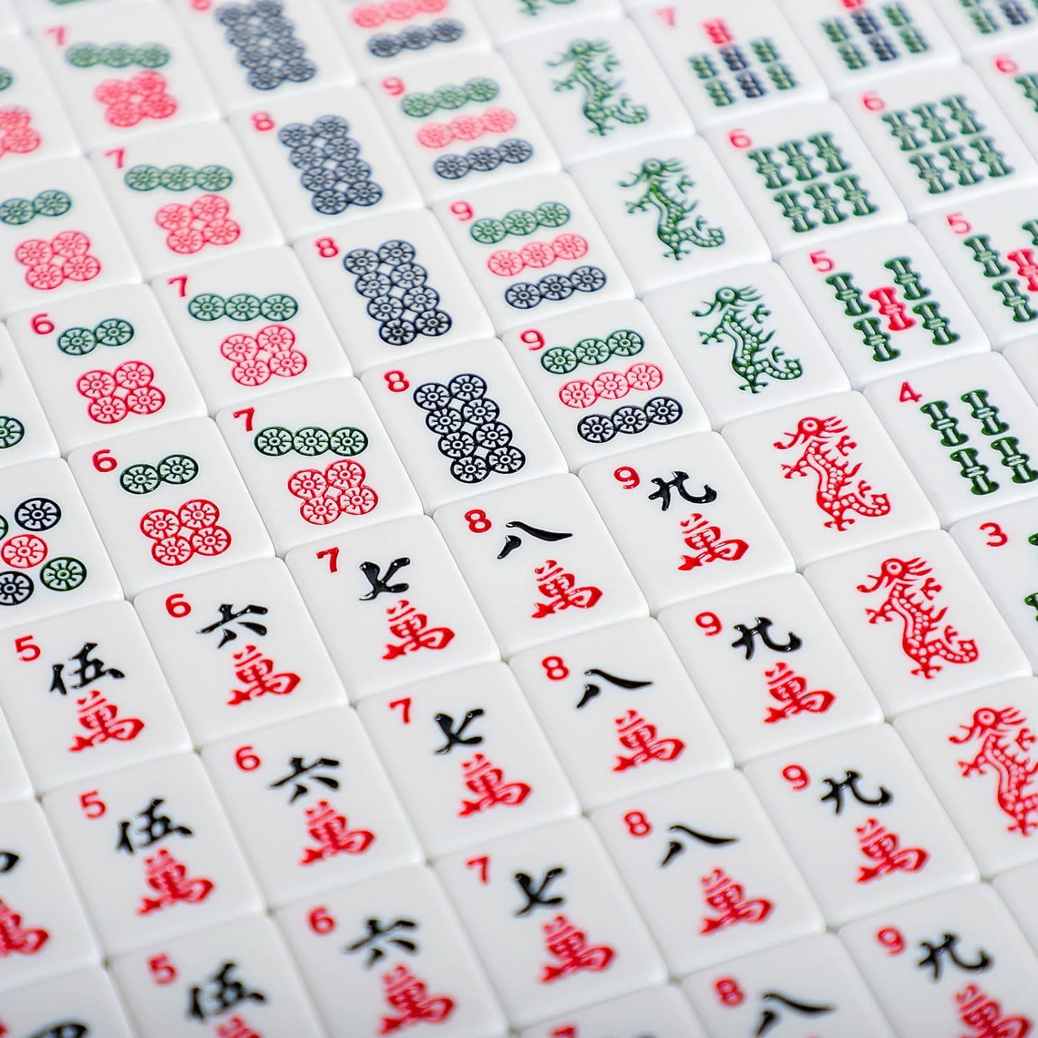 American Mahjong Set,Red Bag,166 Mahjong Sets,4 All-in-One Rack/Pushers,Mahjong Tiles Set with Manual (Mah-Jongg,Majiang)