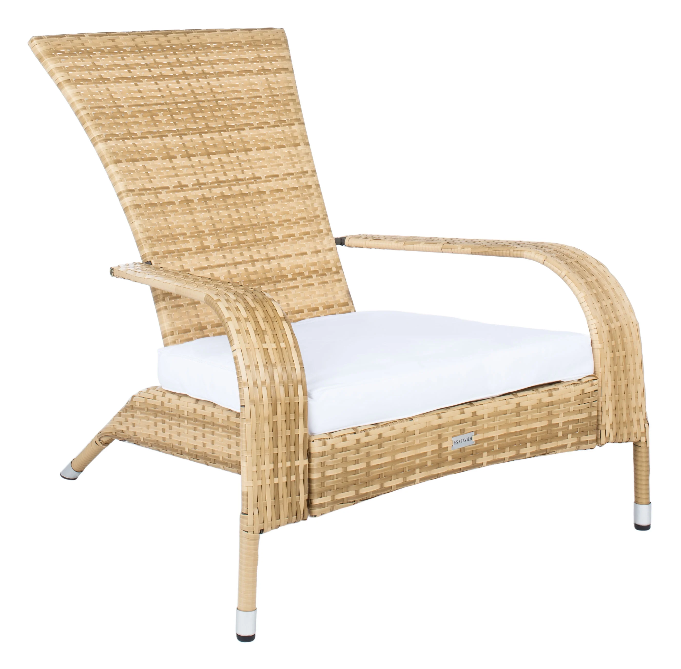 SAFAVIEH Edna Outdoor Patio 3 Piece Lounge Set, Natural/White