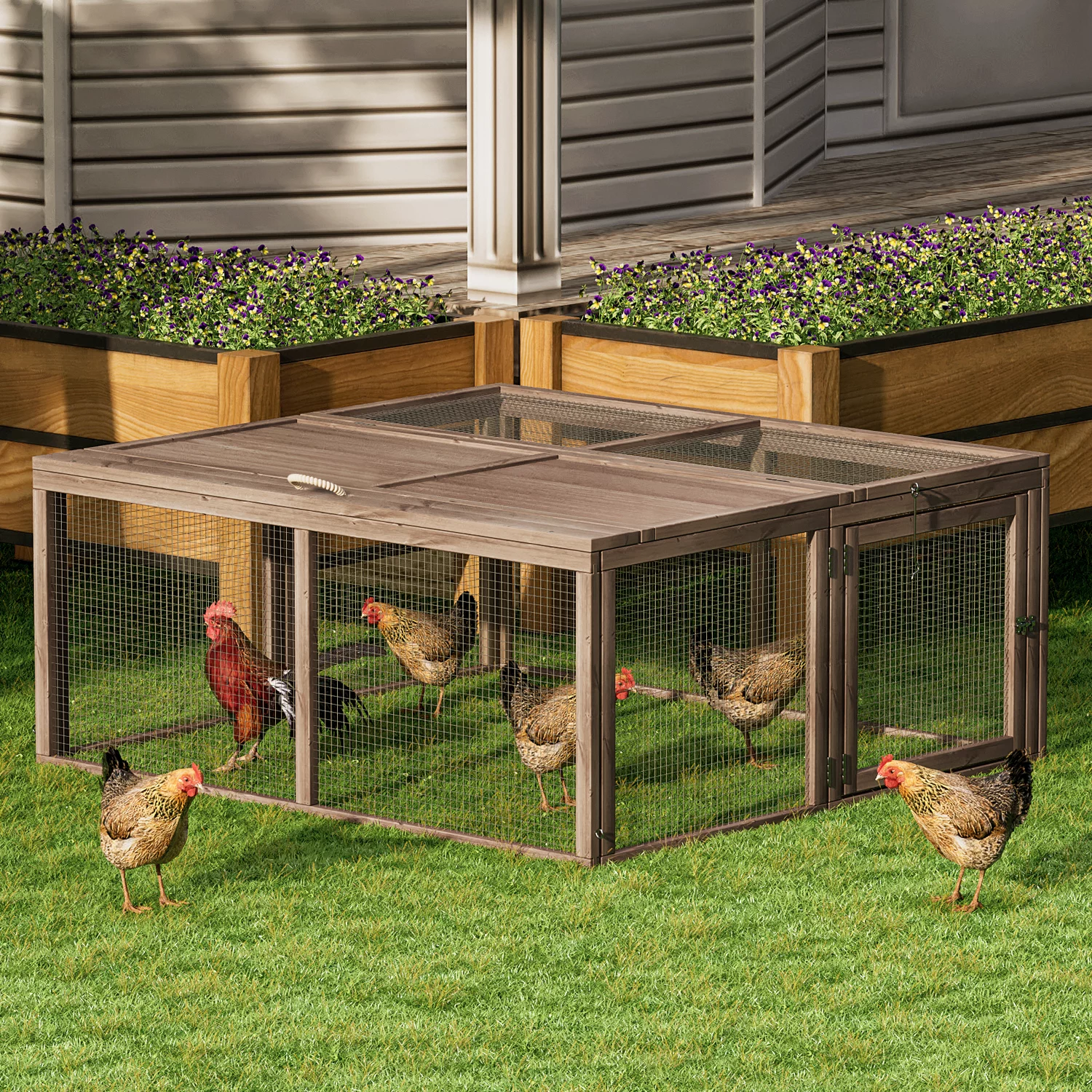 MoNiBloom Chicken Coop Rabbit Hutch, 45.5