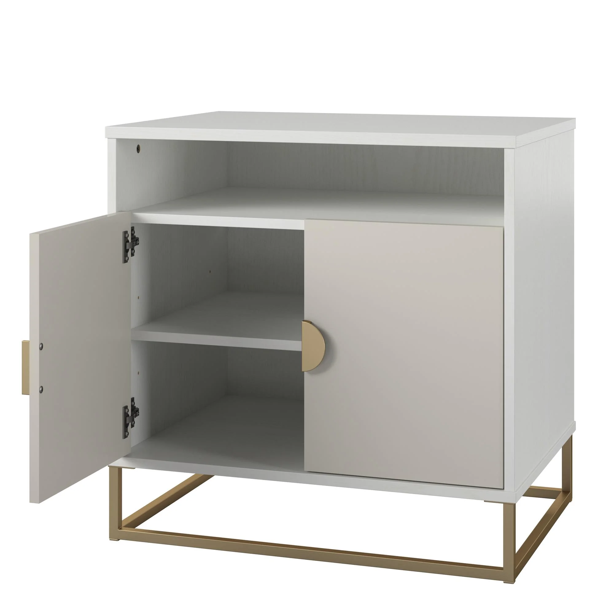 Kelly Accent Cabinet, White/Taupe
